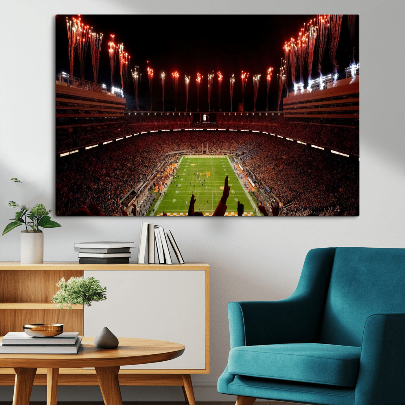 73358115-MGV-CV-36X24-Tennessee Neyland Stadium Wall Art Print, Sports Arena Canvas Wall Art, Panoramic Stadium Canvas Print, Modern Athletic Field Art Printing