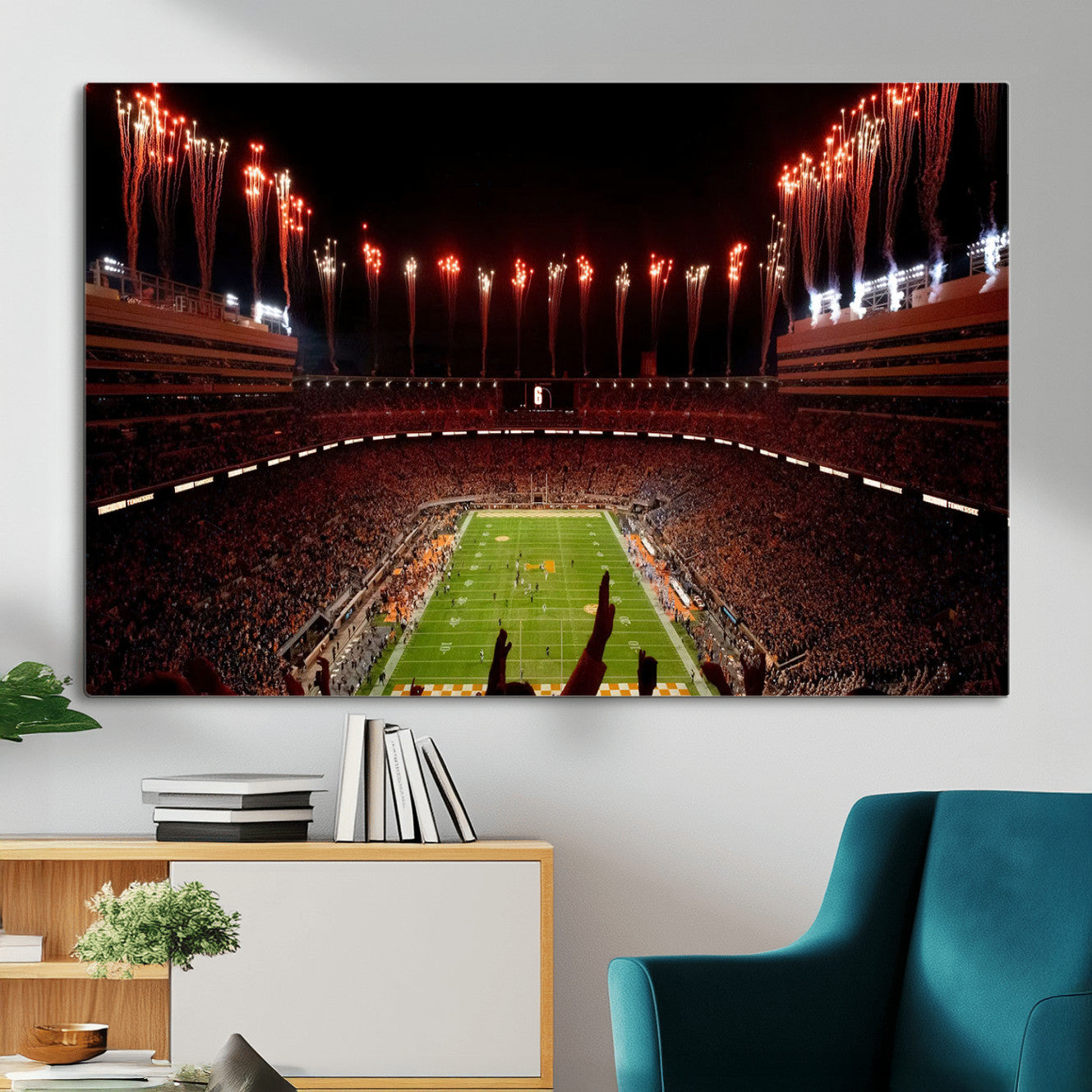 73358115-MGV-CV-36X24 - Tennessee Neyland Stadium Wall Art, Sports Arena Canvas Print, Panoramic Stadium Canvas Artwork for Home, Office