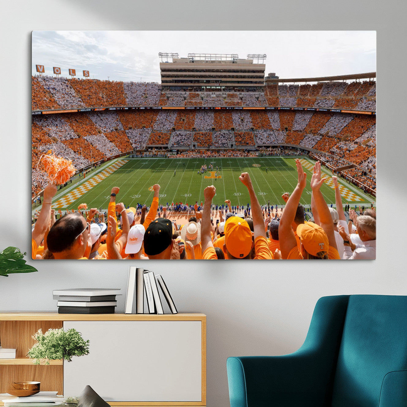 76011417-MGV-CV-36X24 - Tennessee Neyland Stadium Wall Art, Sports Arena Canvas Print, Panoramic Stadium Artwork for Home, Office