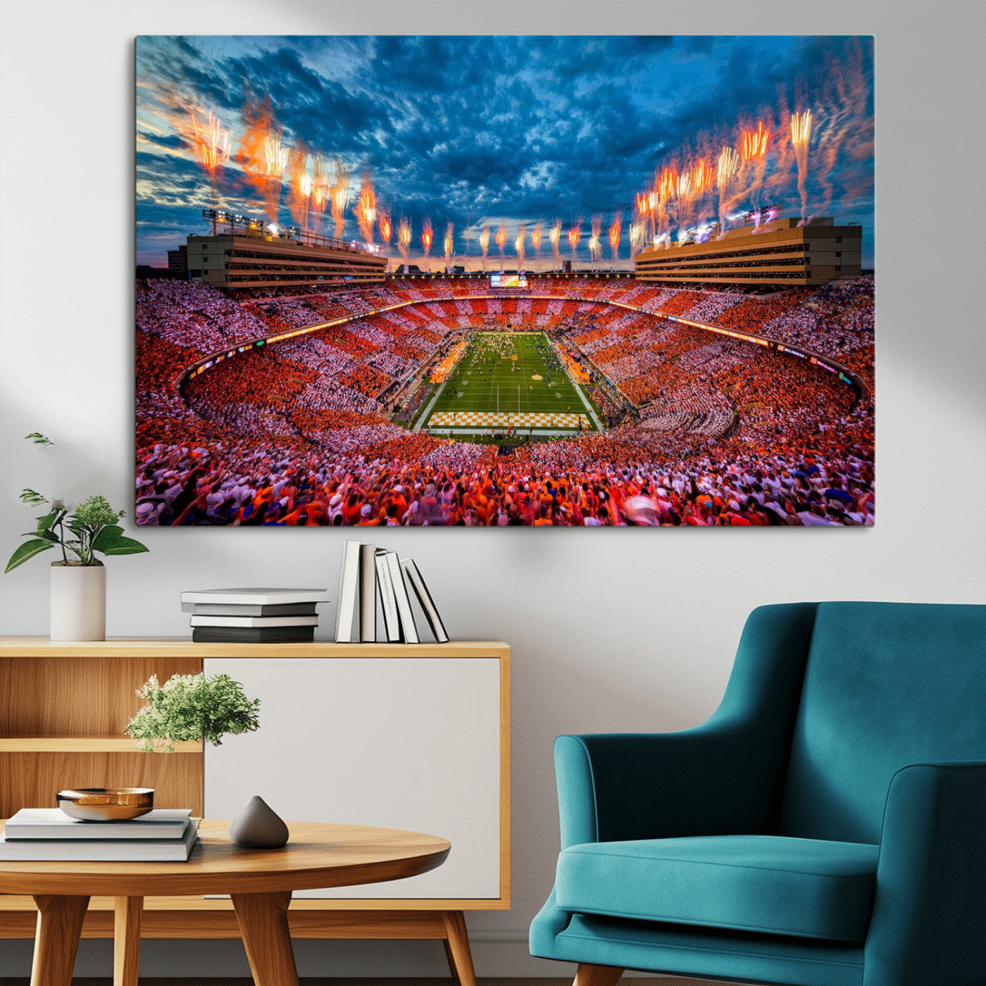MGV-CV-36X24 - Tennessee Neyland Stadium Wall Art Print, Sports Arena Canvas Wall Art, Panoramic Stadium Canvas
