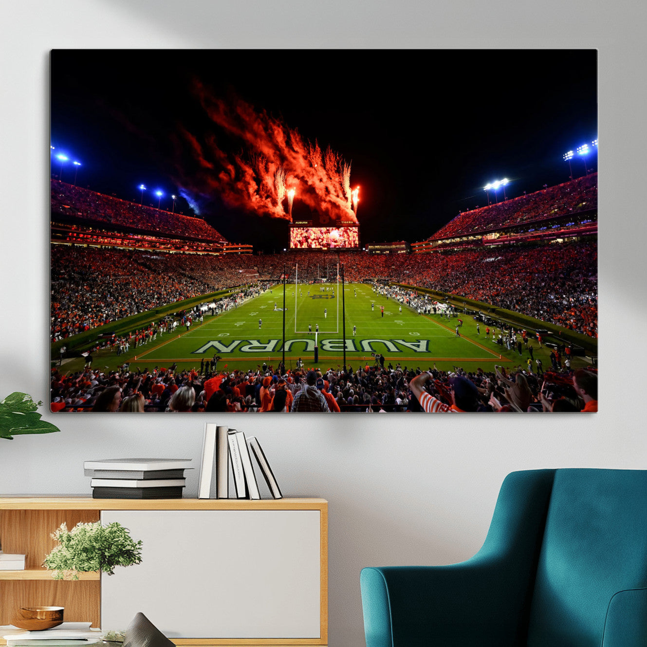 59046876-MGV-CV-36X24-Jordan-Hare Stadium Wall Art Canvas Print, Football Stadium Aerial View, College Sports Art for Man Cave or Game Room (Copy)