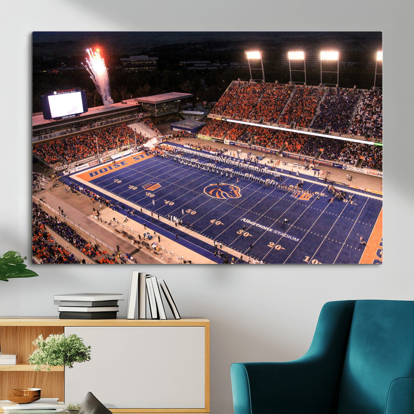 BS1001S-MGV-CV-36X24 - Boise State Broncos Albertsons Stadium Wall Art Canvas Print