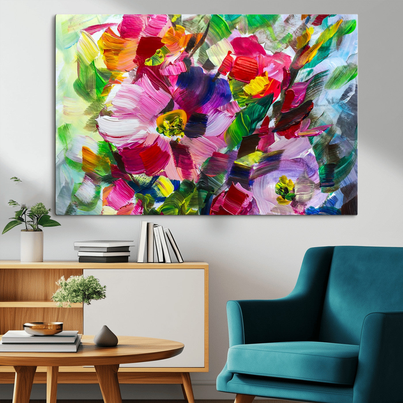 MGV-CV-36X24 - Oil Flower Abstract Canvas Print