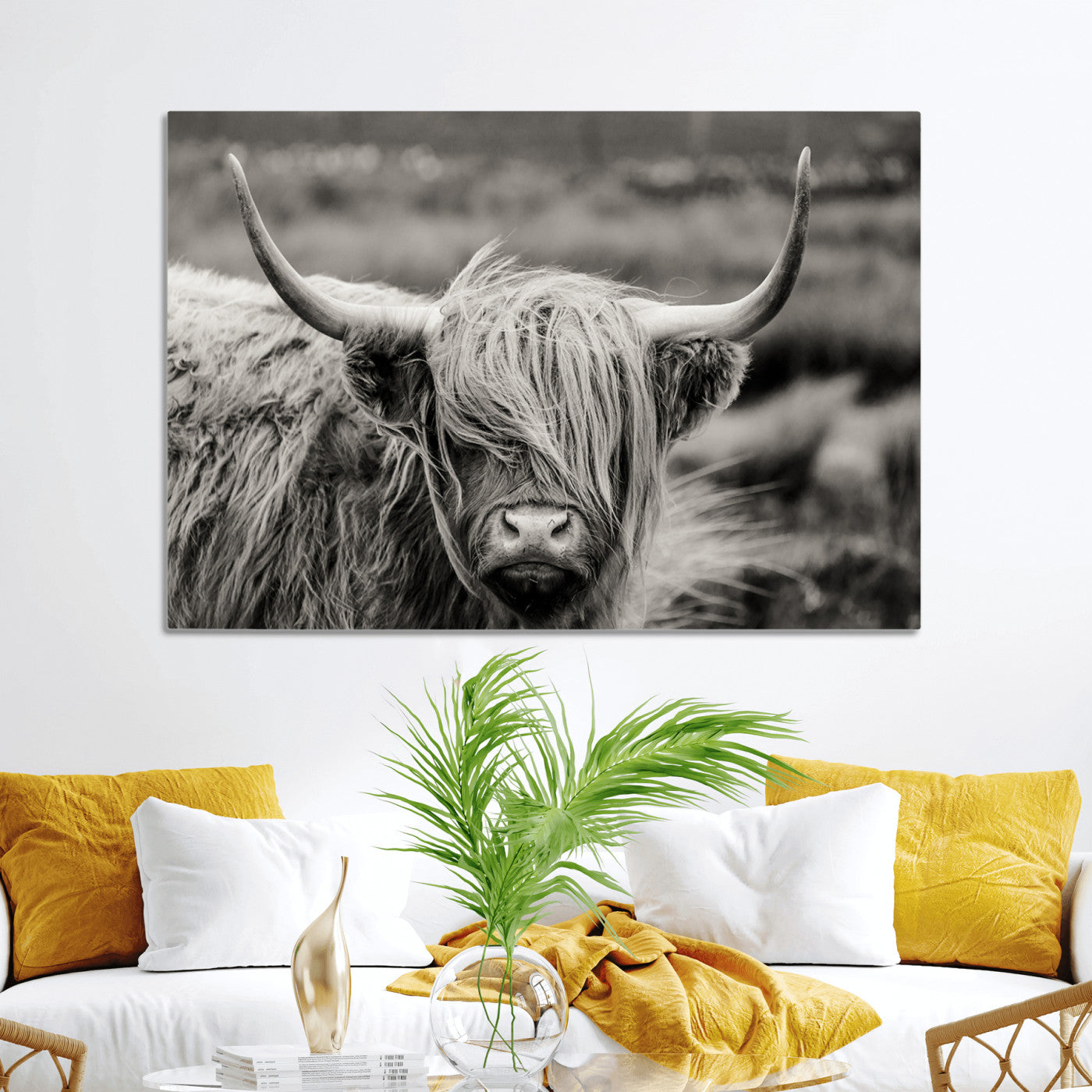 67365-MGV-CV-36X24-Cow Focus Canvas Wall Art Print