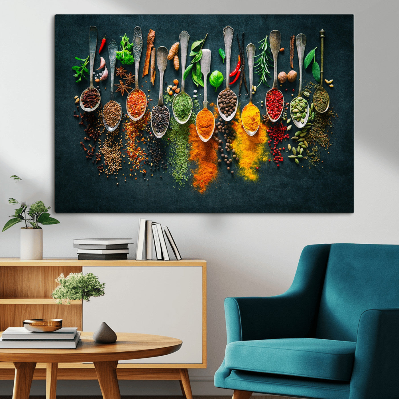 MGV-CV-36X24 - Herbs and Spices Kitchen Wall Art Canvas Print