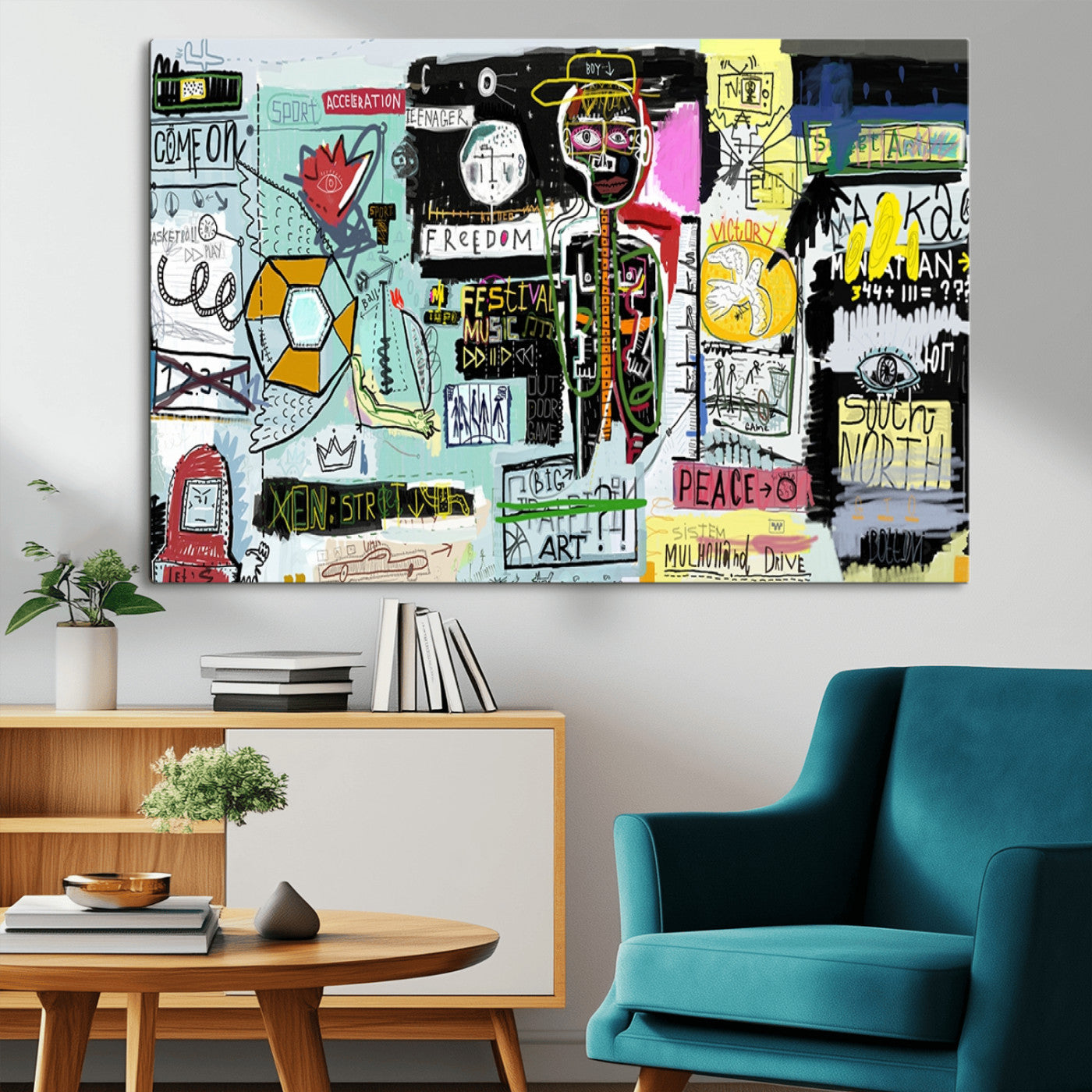 MGV-CV-36X24 - Abstract Graffiti Canvas Street Art-Inspired Graffiti Triptych Canvas – Modern Abstract Wall Art for