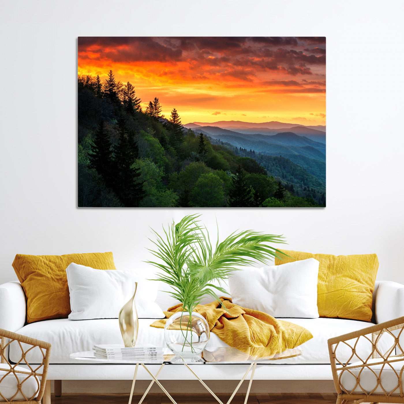 28501-MGV-CV-36X24-Forest Landscape Wall Art Sunset Canvas, Forest Sunset Canvas Print