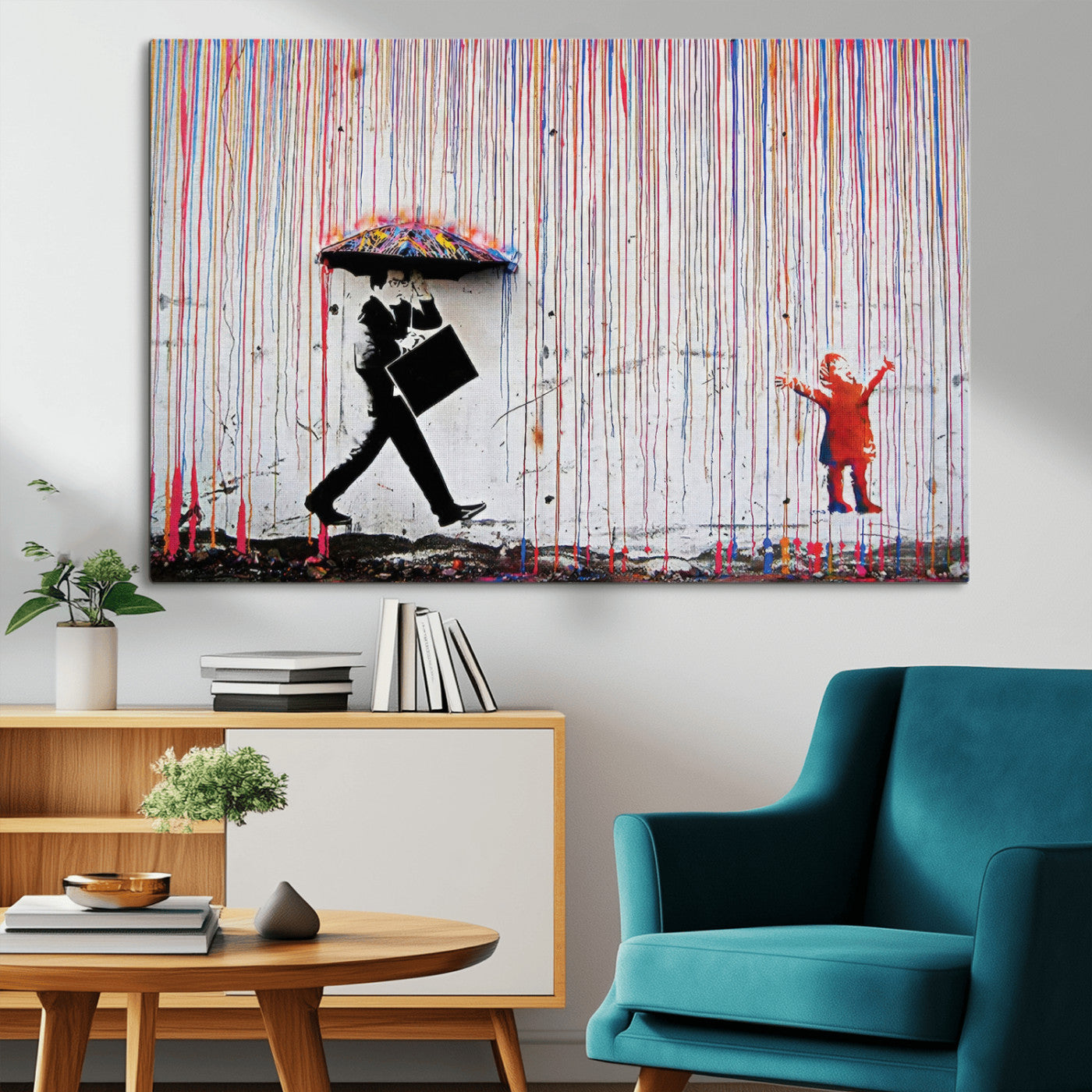 MGV-CV-36X24 - Banksy Wall Art Canvas Print, Framed Graffiti Art Picture Print, Banksy Urban Graffiti Perfect Modern Decor Artwork
