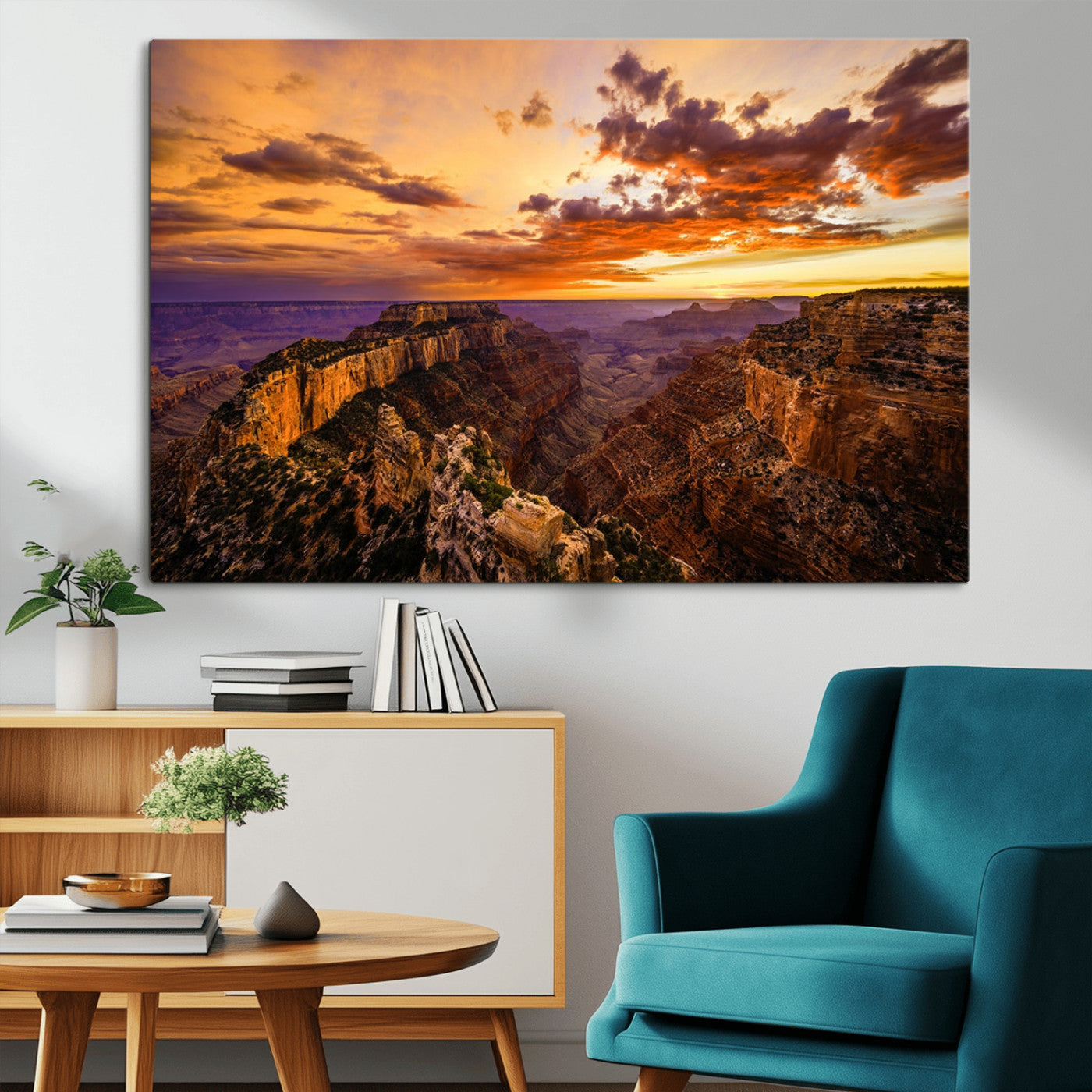 MGV-CV-36X24 - Mesmerizing Sunset from Grand Canyon Nal Park Wall Art, Grand Canyon Canvas Print