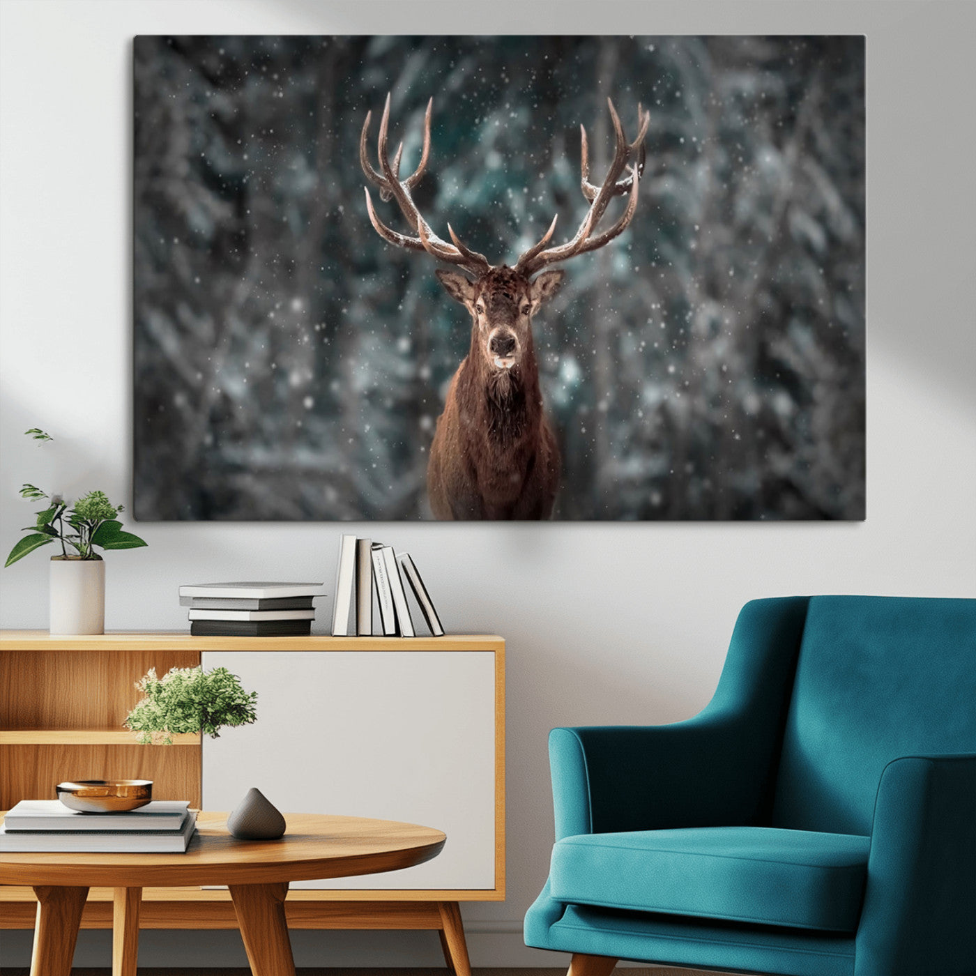 MGV-CV-36X24 - Wall Art Deer Art Animal Canvas, Framed Wall Art Deer Canvas Print