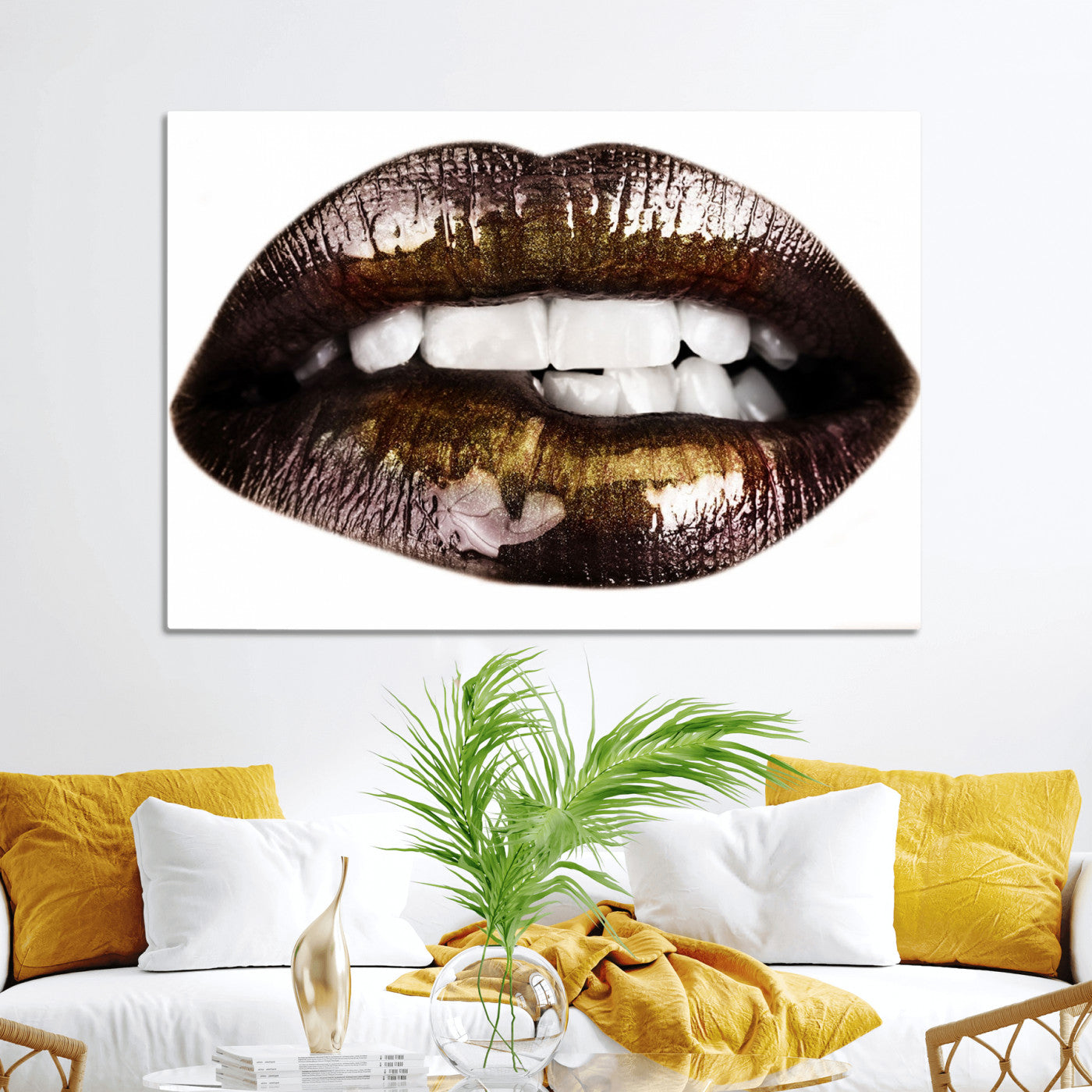 67580-MGV-CV-36X24-Close Up Lips Wall Art Canvas Print