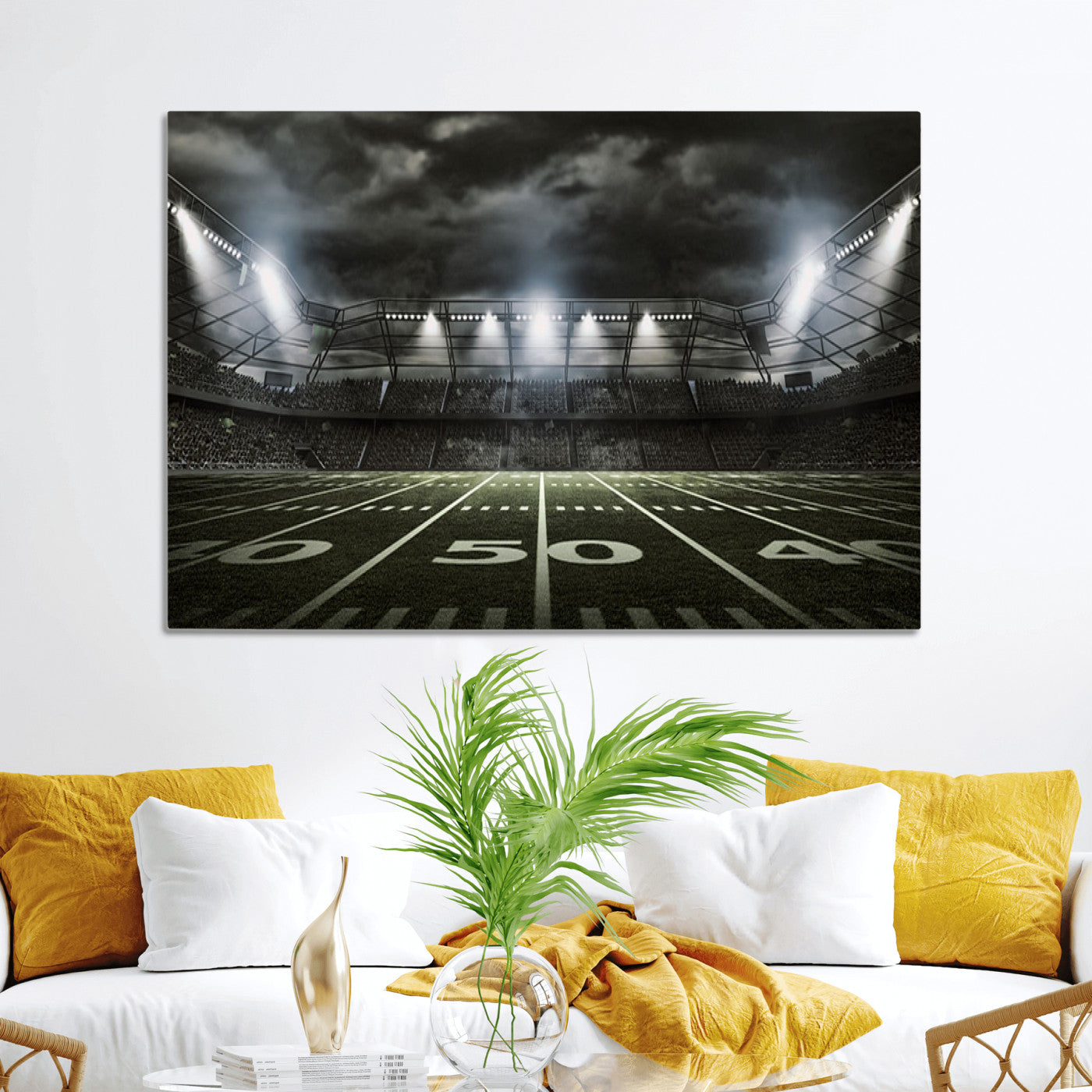 90107-MGV-CV-36X24-American Football Stadium Wall Art Canvas Print, Stadium Sport Wall Art Print