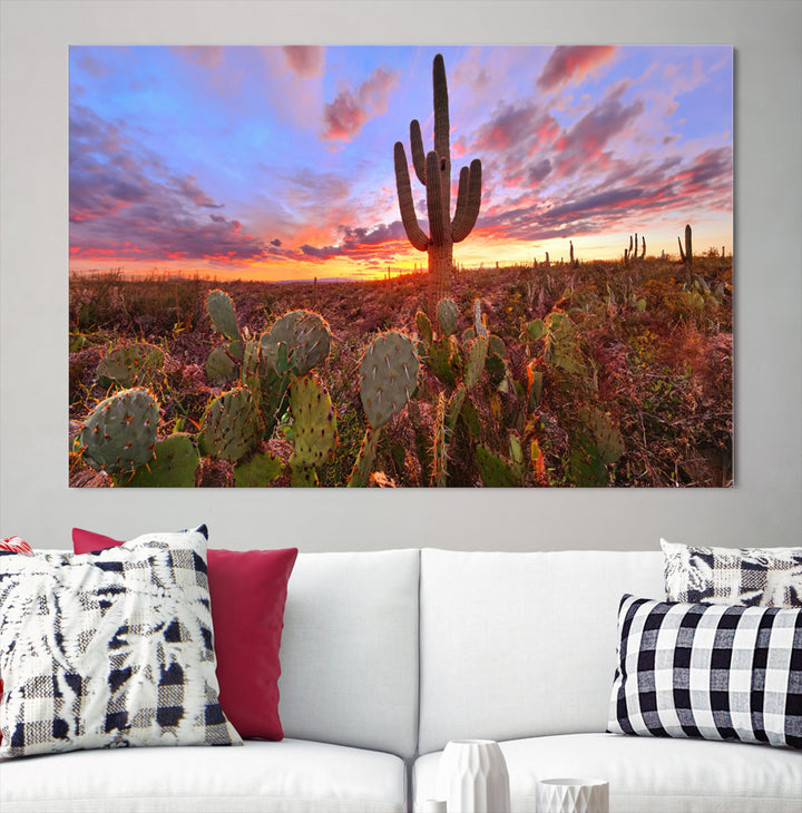 Arizona Desert Sunset Wall Art Canvas Print