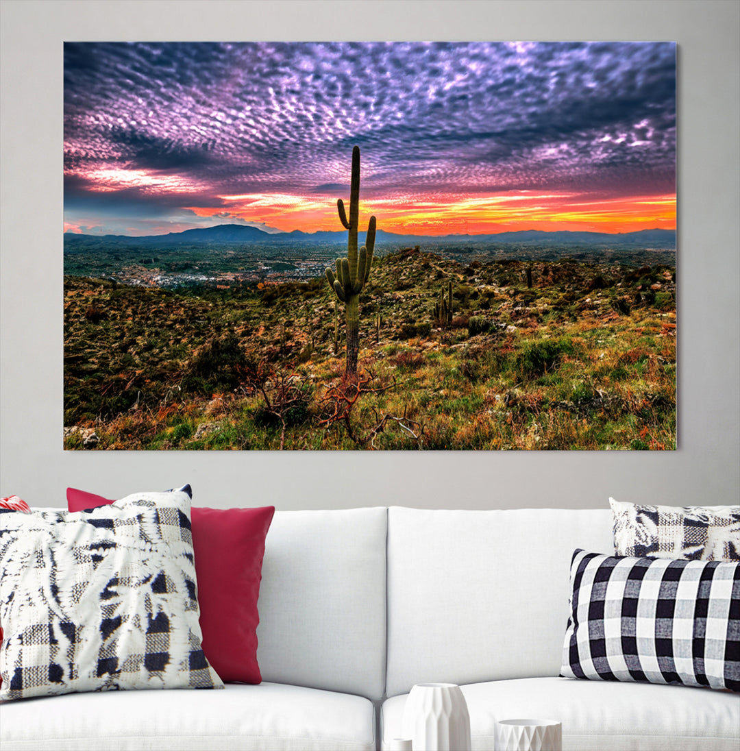 Arizona Desert Sunset Wall Art Canvas Print, Phoenix Wall Art Print