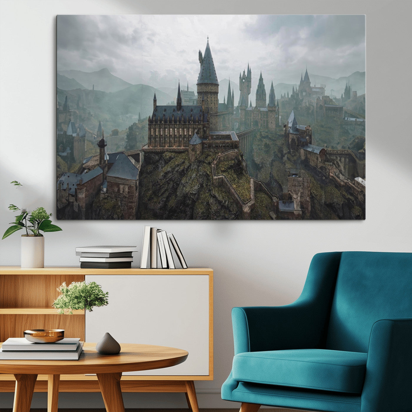 MGV-CV-36X24 - Disney Castle Wall Art Canvas Print, Living Kids Home Room Decor Art Print