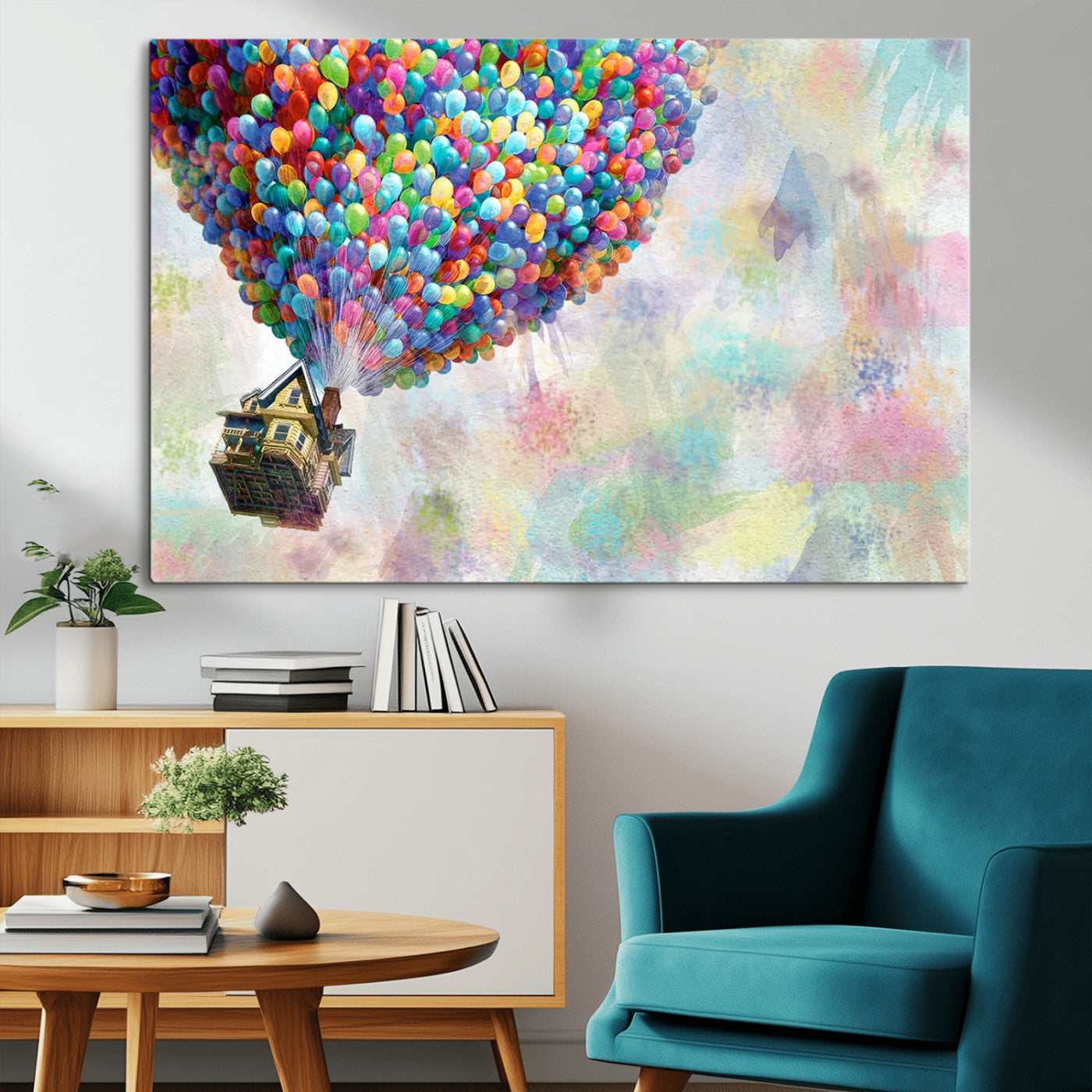 MGV-CV-36X24 - Up Pixar Poster, Look Up Pixar Wall Art, Up Pixar Canvas, Kids Play Game Room Decor Wall Art