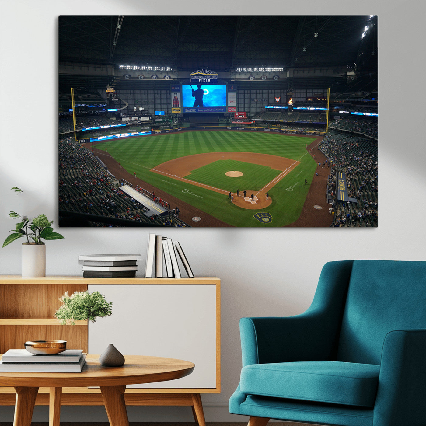 MGV-CV-36X24 - Milwaukee Brewers Baseball Art Print - American Family Field Stadium Wall Art Canvas Print