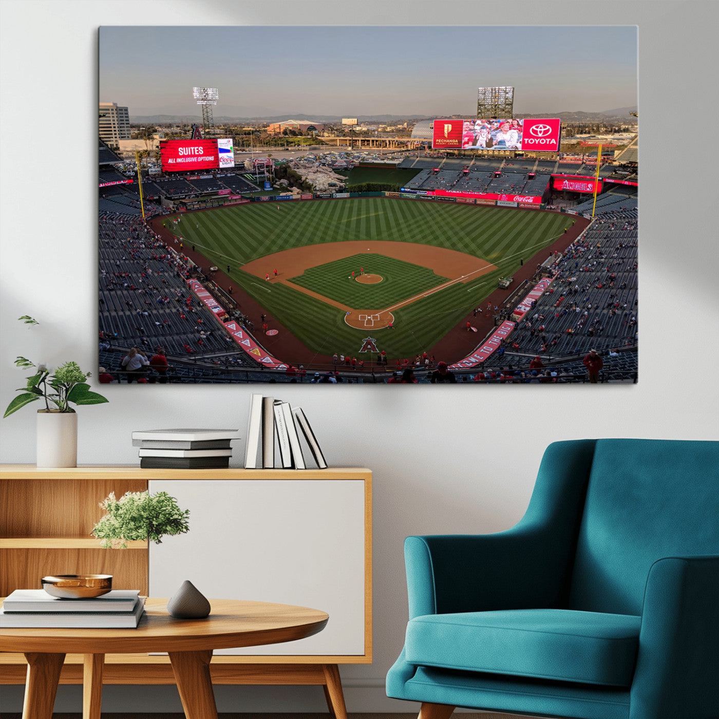 MGV-CV-36X24 - Los Angeles Angels Baseball Canvas Print - Anaheim Angel Stadium Wall Art Canvas Print