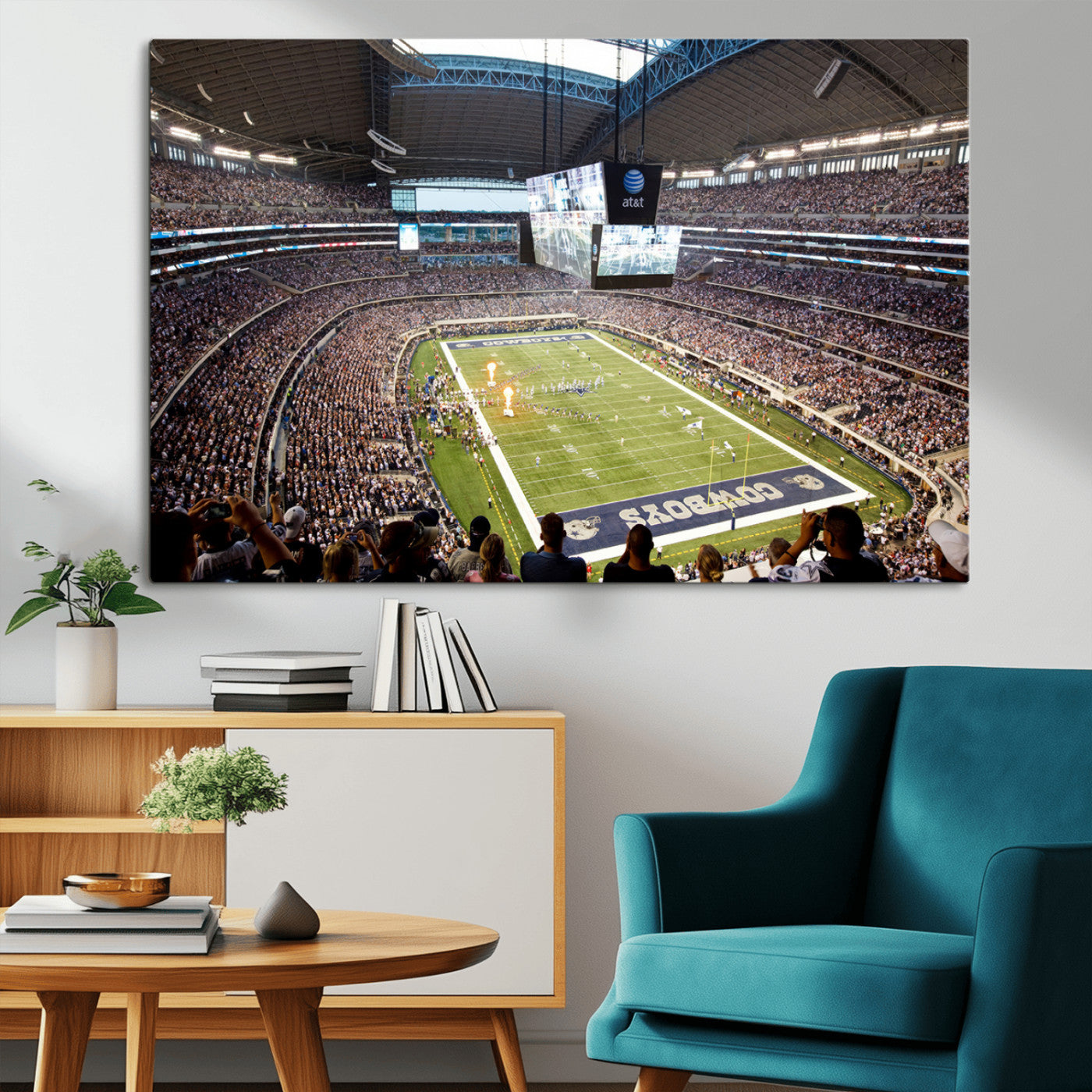 MGV-CV-36X24 - Dallas Cowboys Football Team Print - Arlington AT&T Stadium Wall Art Canvas Print