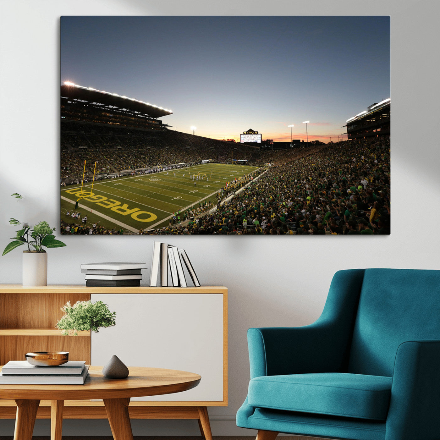 MGV-CV-36X24 - Oregon Ducks Football Team Print - Eugene Autzen Stadium Wall Art Canvas Print