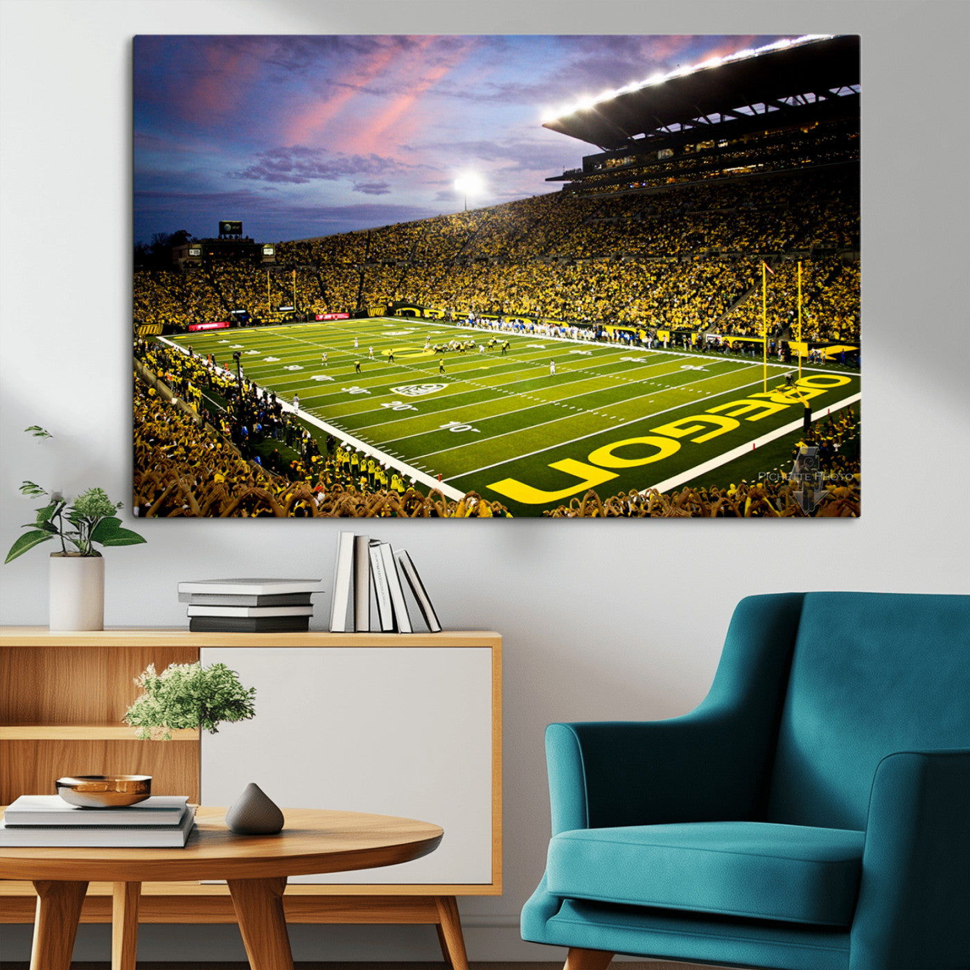MGV-CV-36X24 - University of Oregon Ducks Football Team Print - Eugene Autzen Stadium Wall Art Canvas Print