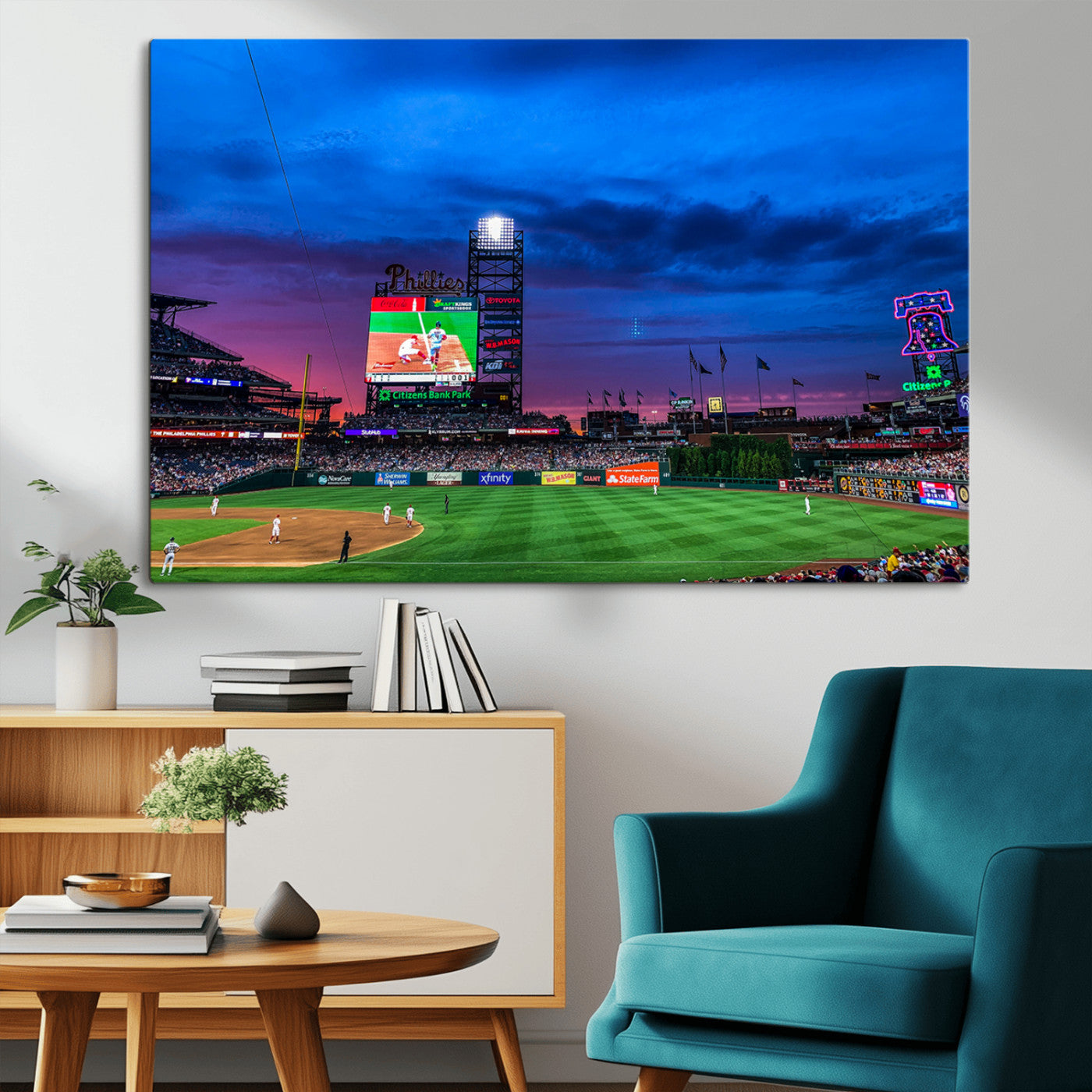 MGV-CV-36X24 - Philadelphia Phillies Baseball Team Print - Philadelphia Citizens Bank Park Stadium Canvas Wall Art