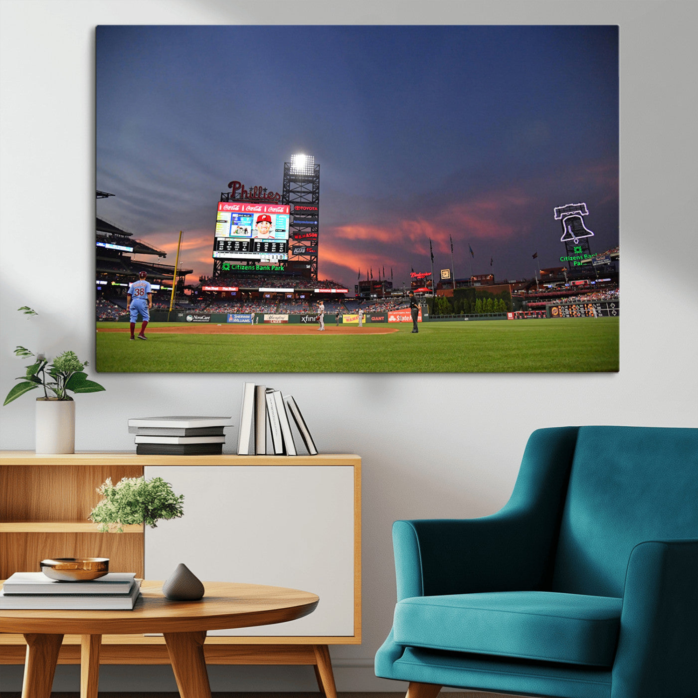 MGV-CV-36X24 - Philadelphia Phillies Baseball Print - Philadelphia Citizens Bank Park Stadium Wall Art, Phillies