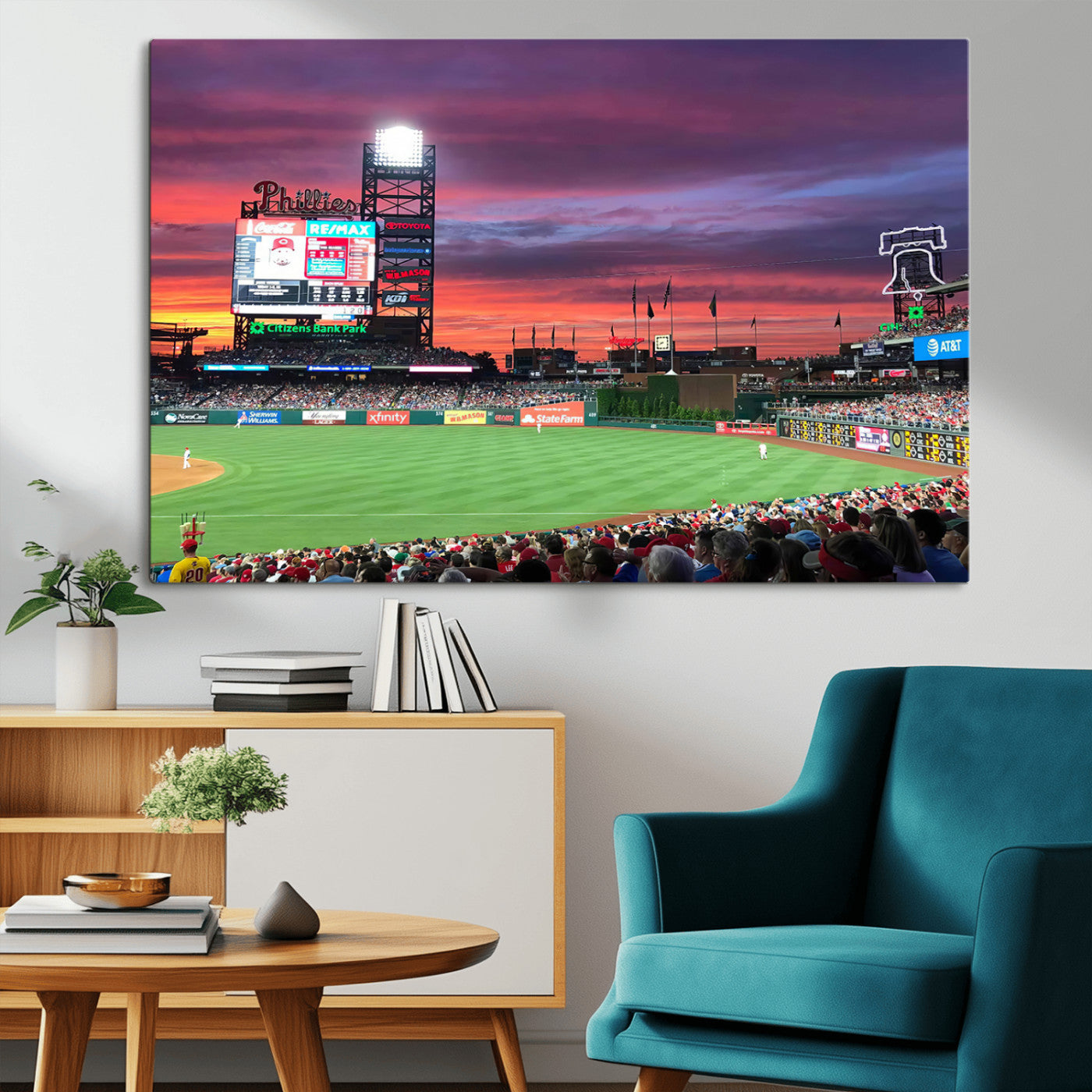 MGV-CV-36X24 - Philadelphia Phillies Baseball Team Print - Philadelphia Citizens Bank Park Stadium Wall Art Canvas