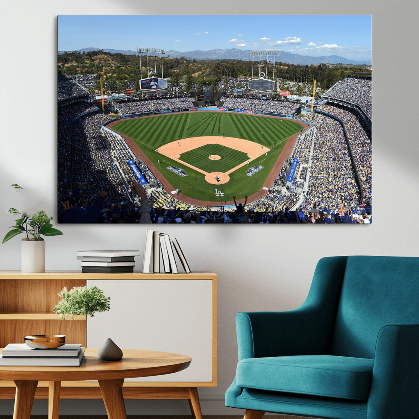 MGV-CV-36X24 - Los Angeles Dodgers Dodger Stadium Wall Art Canvas Print - MLB Baseball Stadium Wall Art Canvas