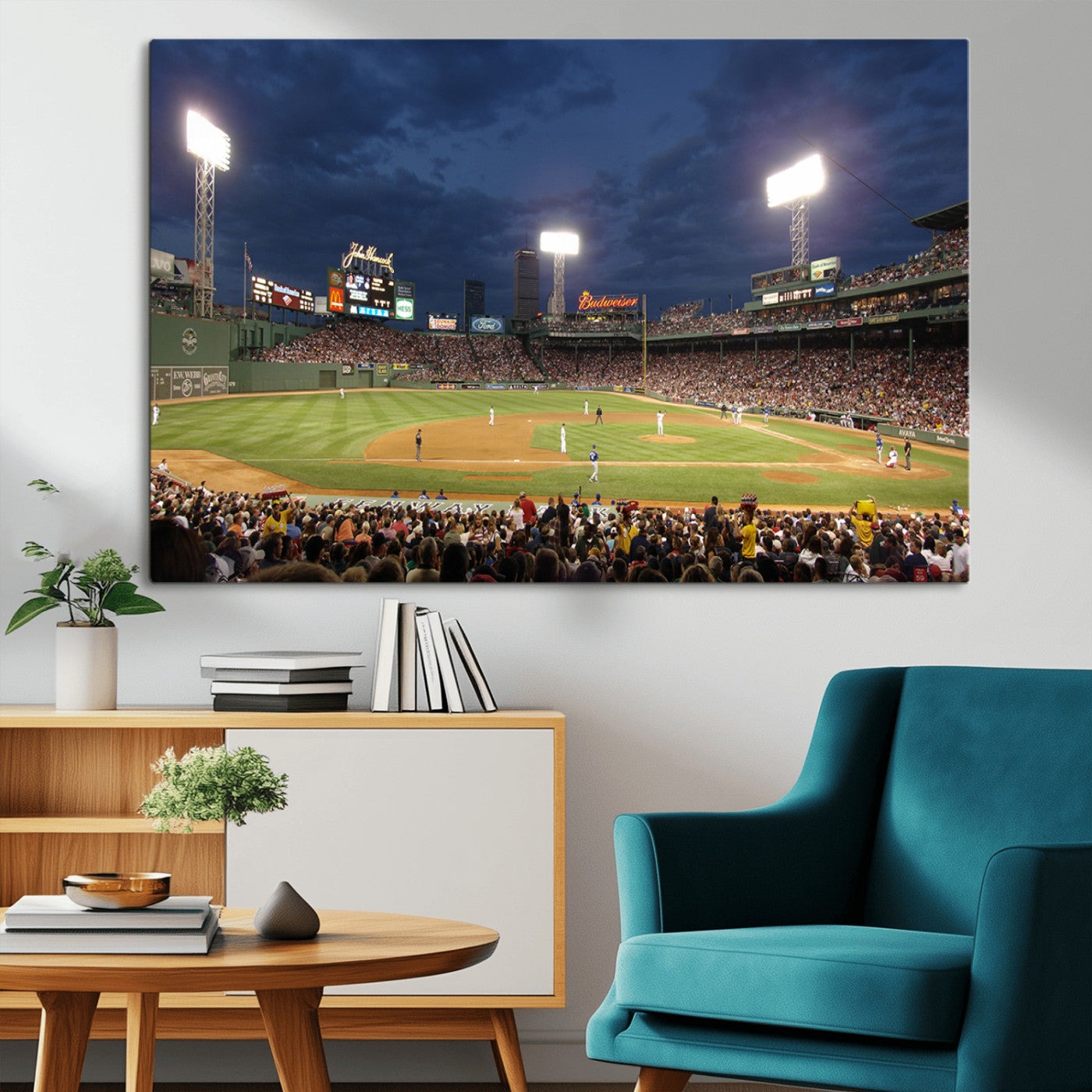 MGV-CV-36X24 - Boston Red Sox Baseball Team Print Canvas - Massachusetts Fenway Park Stadium Wall Art Canvas Print