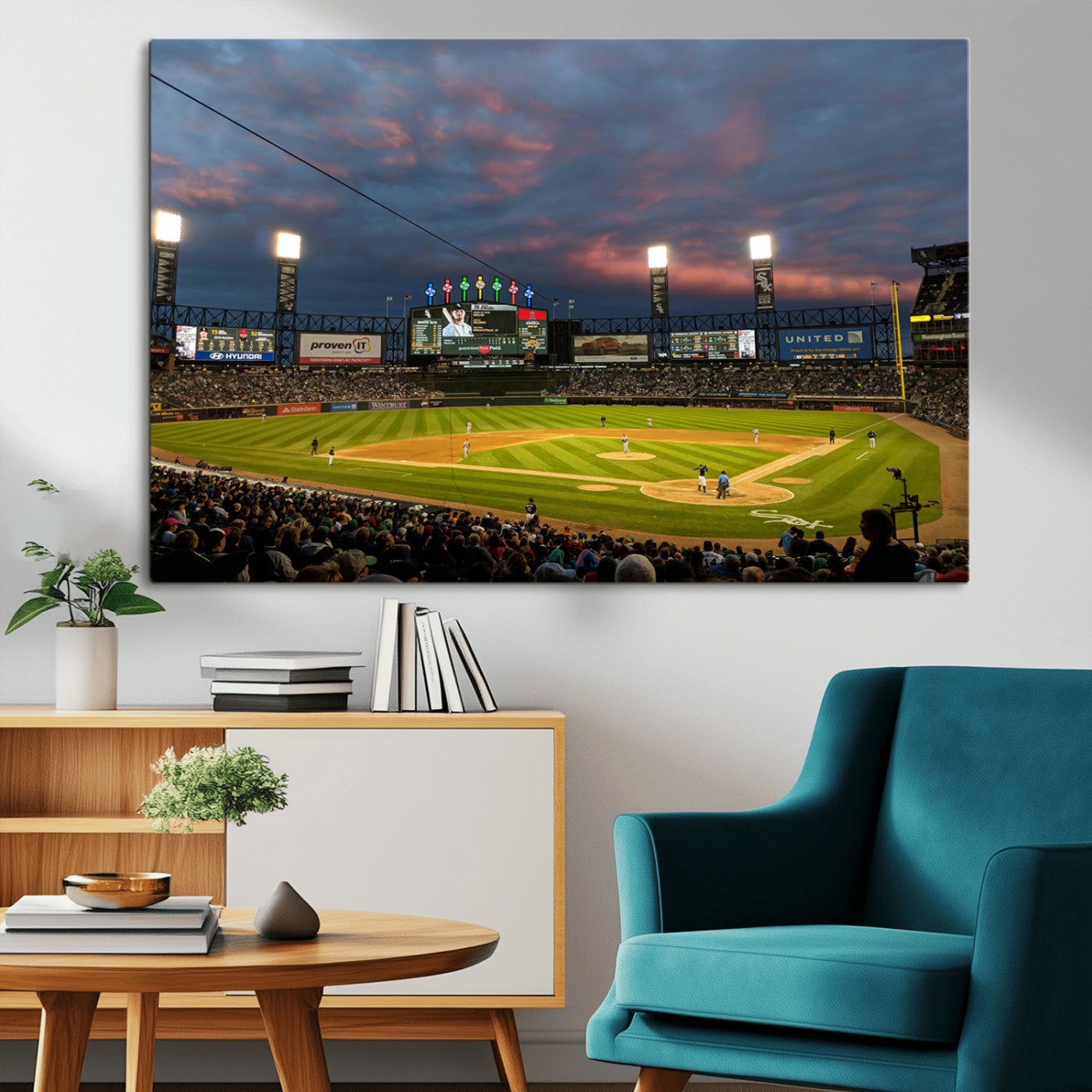MGV-CV-36X24 - Chicago White Sox Baseball Team Print Canvas- Guaranteed Rate Field Stadium Wall Art Canvas Print