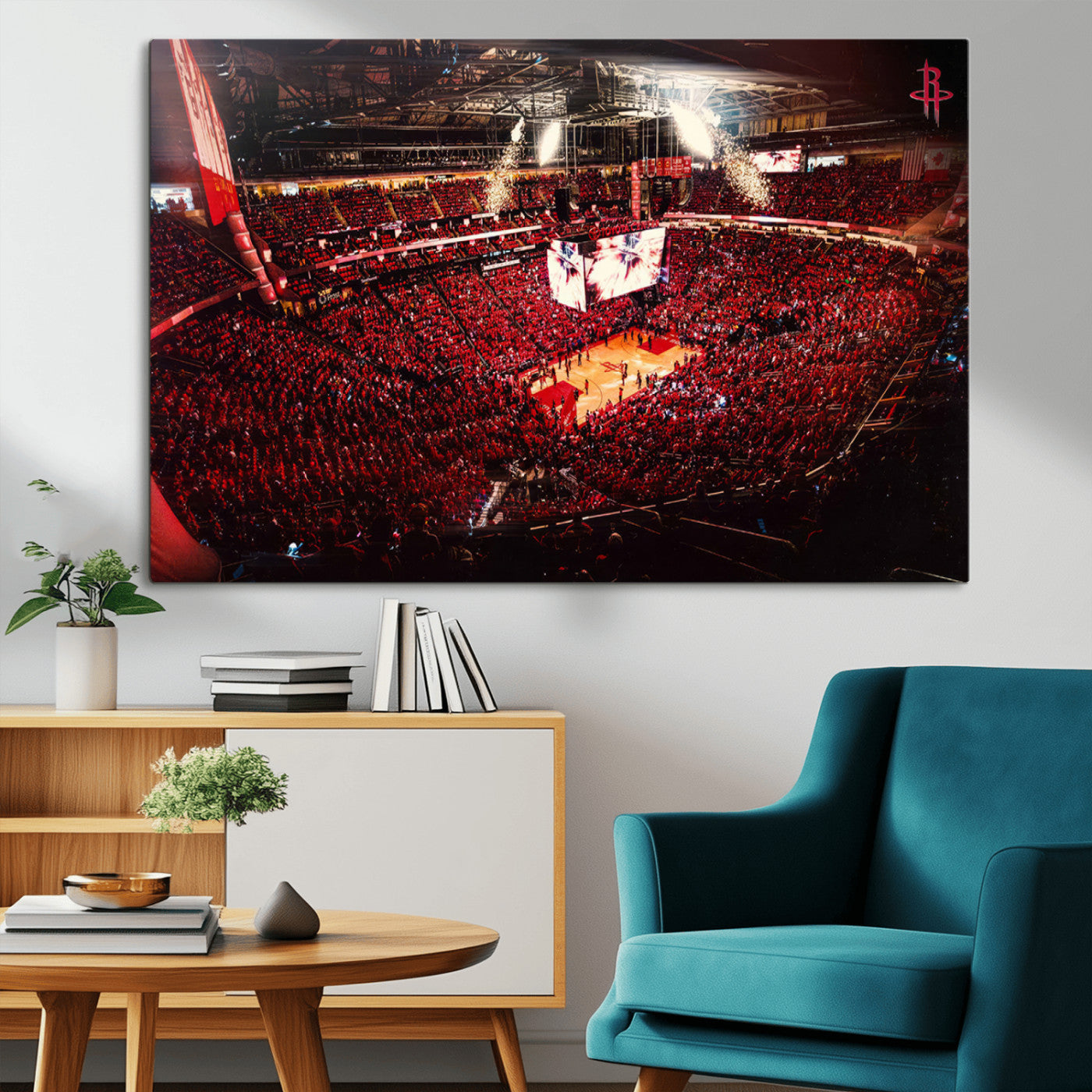 MGV-CV-36X24 - Houston Rockets Basketball Team Print Canvas- Houston Toyota Center Stadium Wall Art Canvas Print