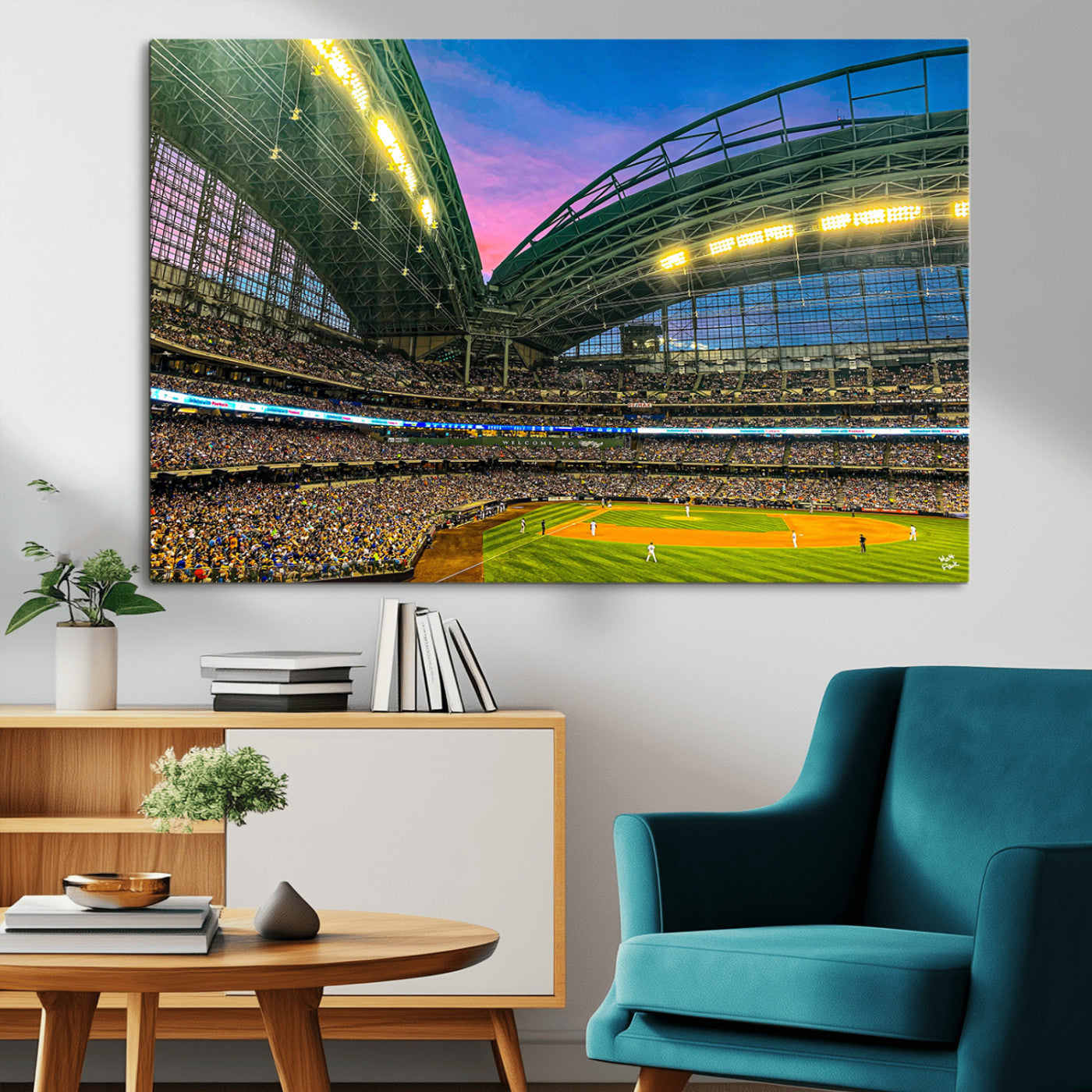 MGV-CV-36X24 - Milwaukee Brewers Baseball Team Print Canvas- American Family Field Stadium Wall Art Canvas Print