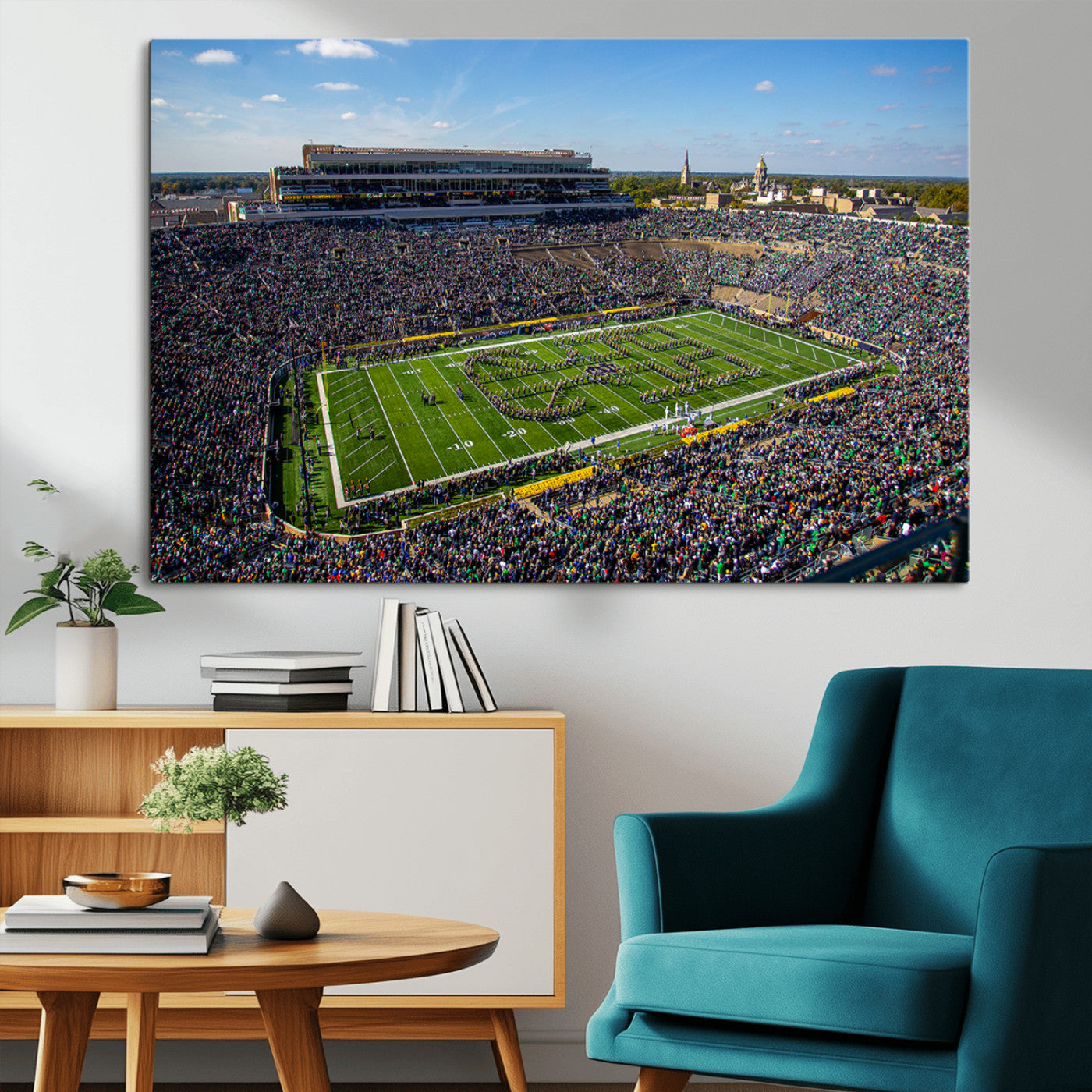 MGV-CV-36X24 - Notre Dame Fighting Irish Football Team Print - Notre Dame Stadium Wall Art Canvas Print