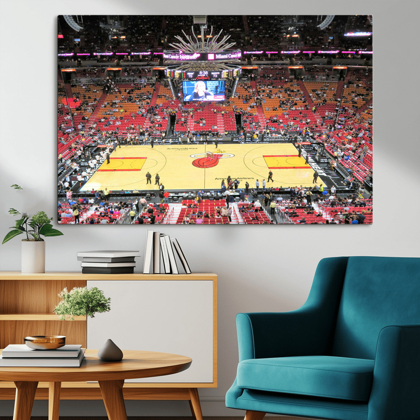 MGV-CV-36X24 - Miami Heat Basketball Team Print Wall Art- Kaseya Center Stadium Wall Art Canvas Print