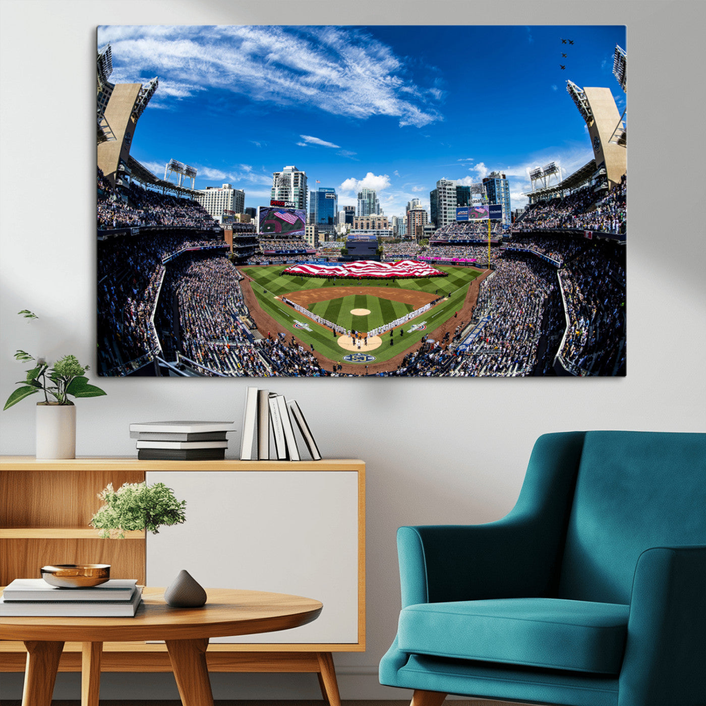 MGV-CV-36X24 - San Diego Padres Baseball Team Print - Petco Park Stadium Wall Art Canvas Print