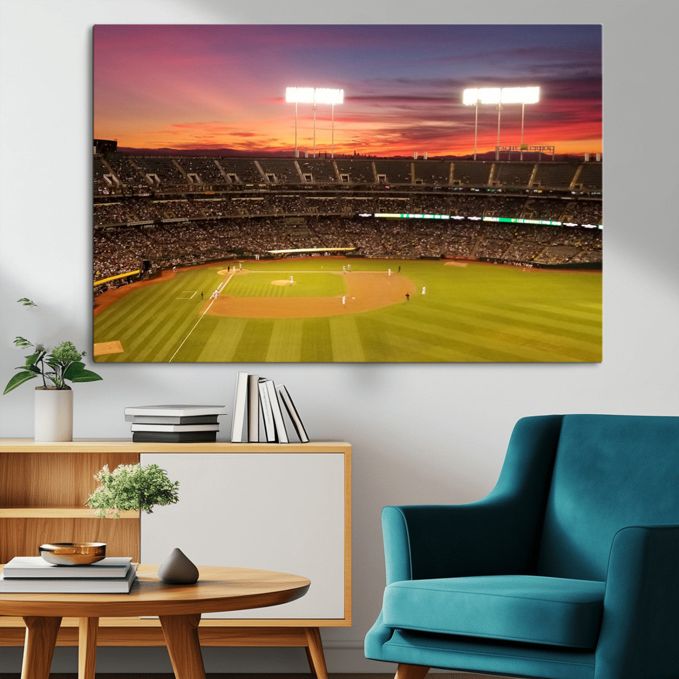 MGV-CV-36X24 - Oakland Athletics Baseball Team Print - Oakland Coliseum Stadium Wall Art Canvas Print