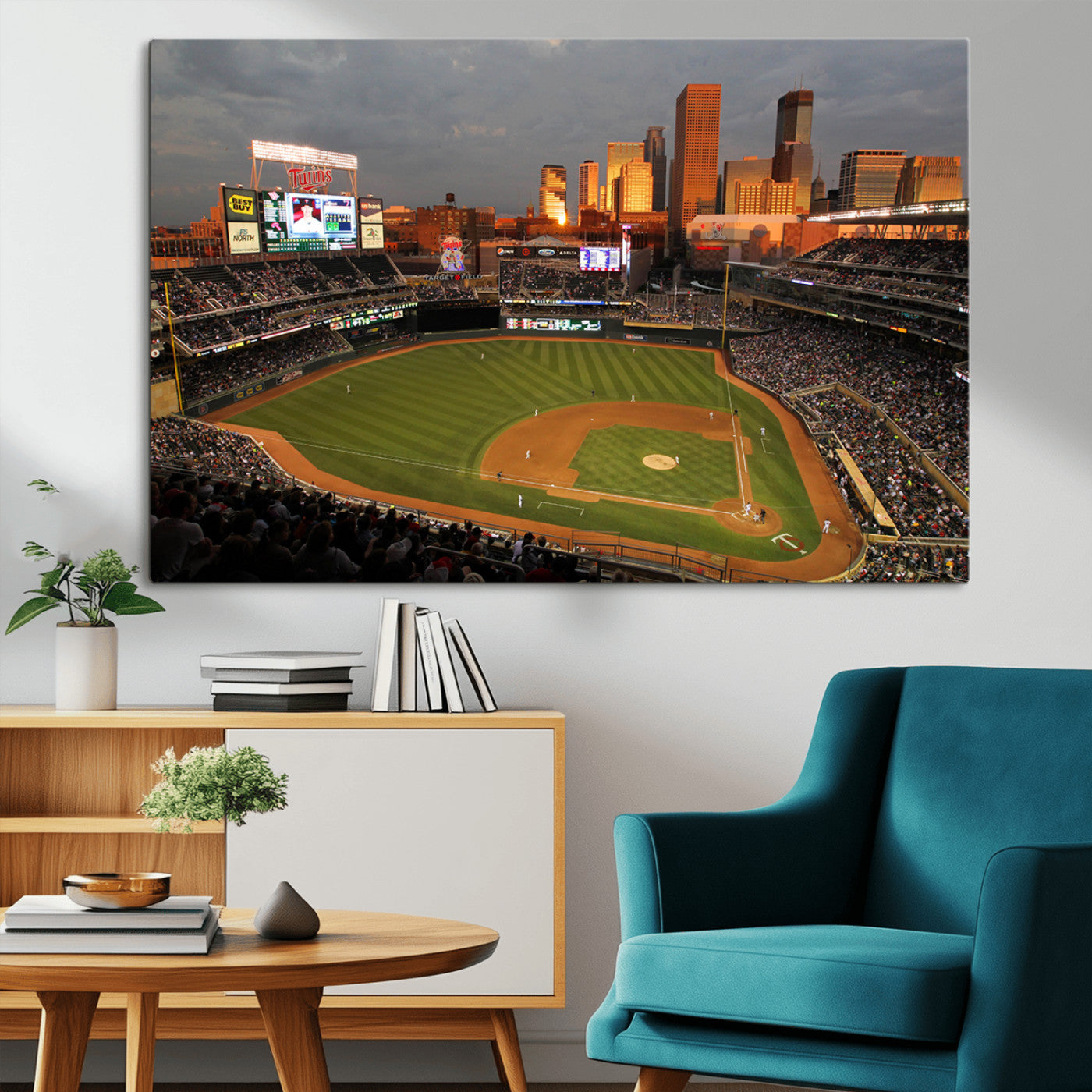 MGV-CV-36X24 - Minnesota Twins Baseball Team Print - Minneapolis Target Field Stadium Wall Art Canvas Print