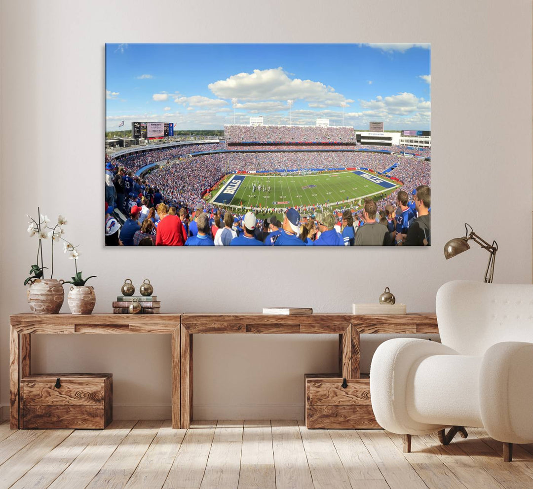 The cozy Buffalo Highmark Stadium Wall Art charms the view.