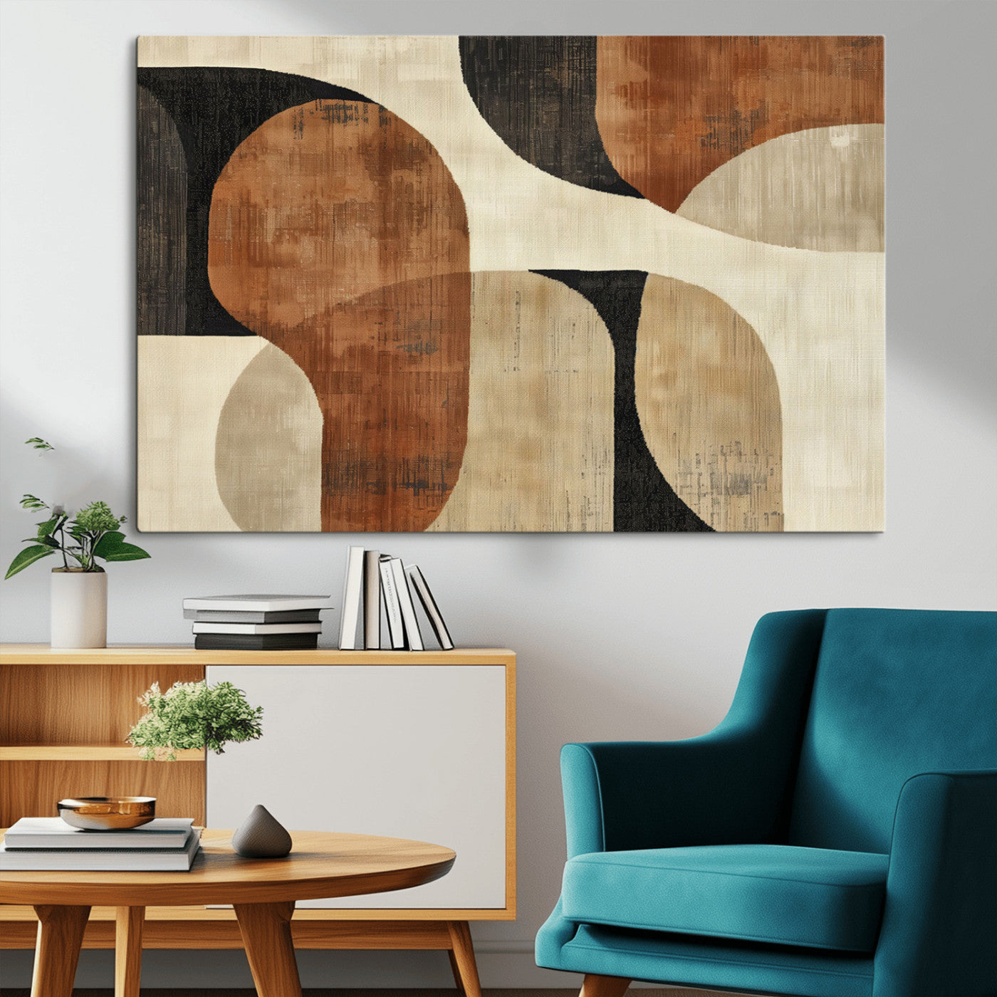 MGV-CV-36X24 - Wabi Sabi Abstract Wall Art Canvas Print | Large Minimalist Modern Geometric Wall Decor for Living