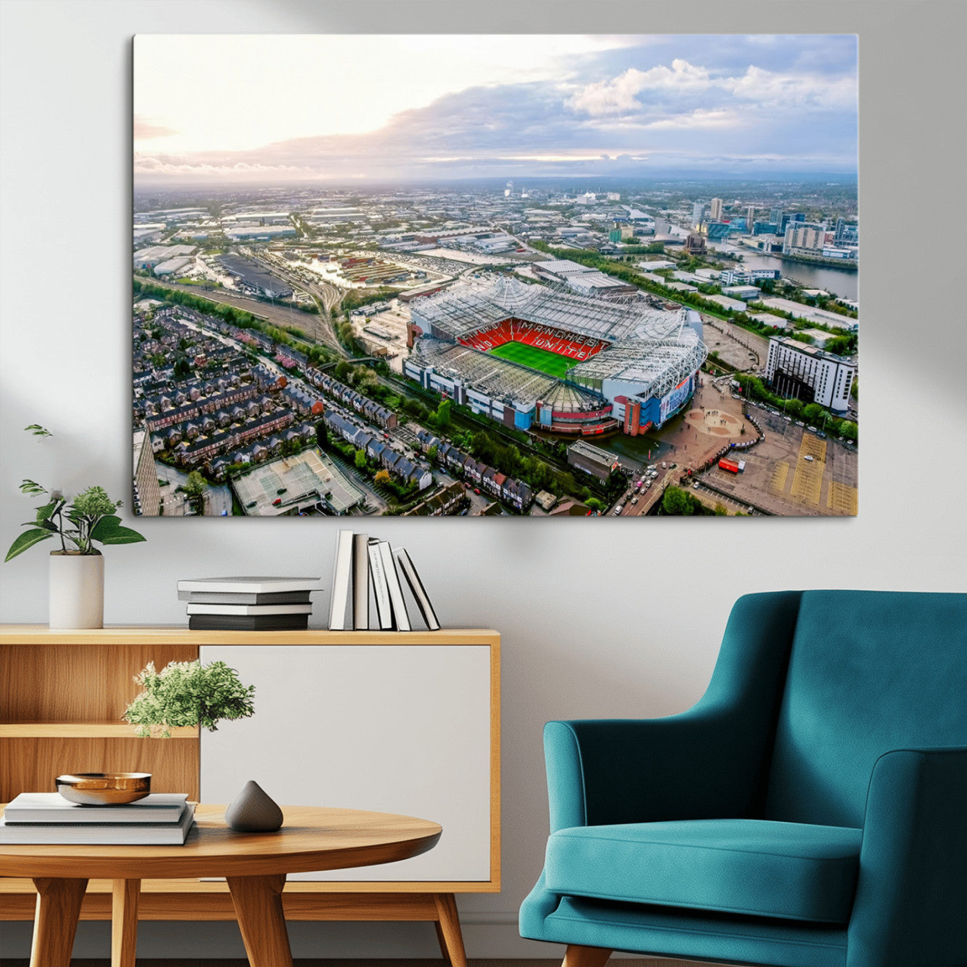MGV-CV-36X24 - Old Trafford Manchester United Stadium Wall Art Canvas Print - Aerial View Stadium, Old Trafford