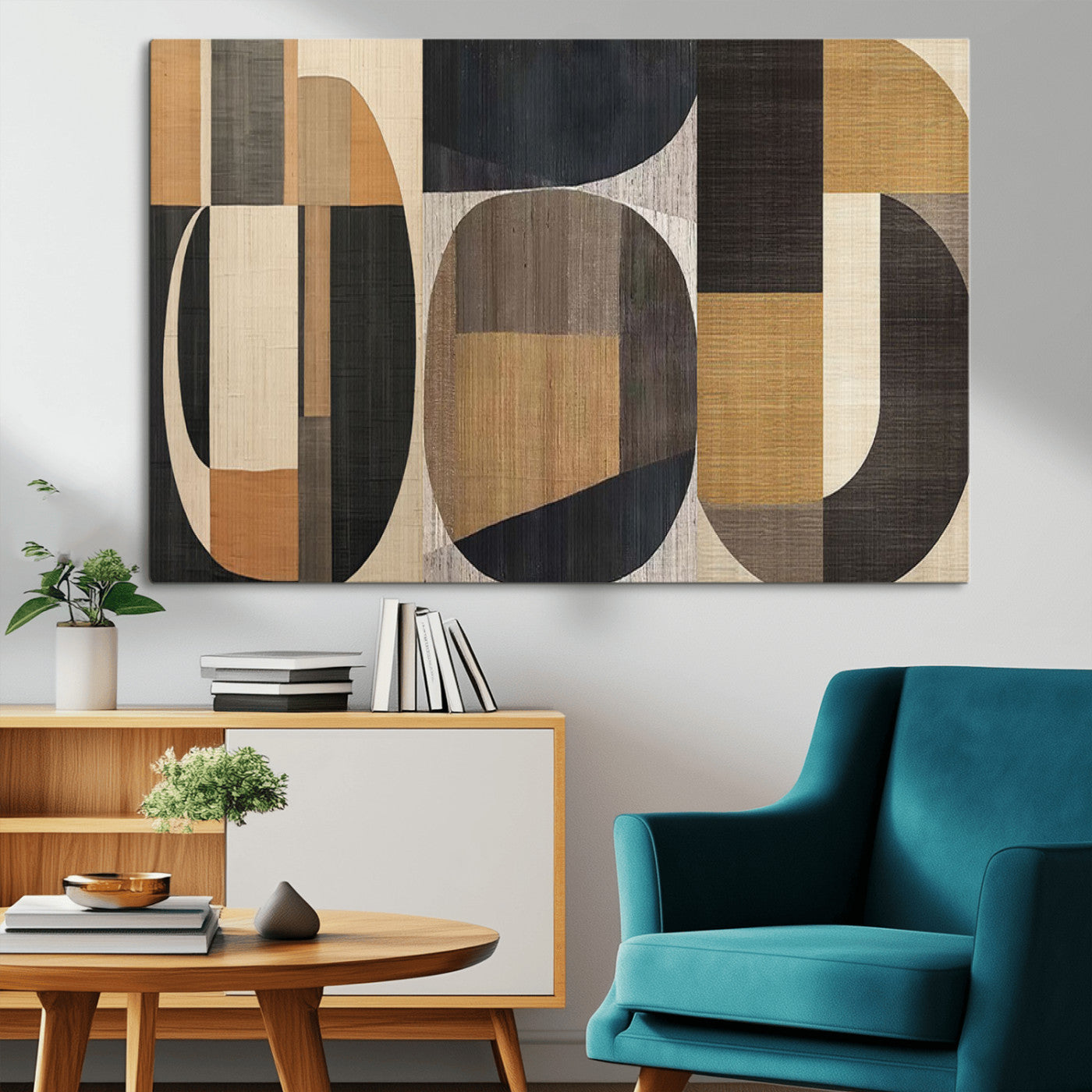 MGV-CV-36X24 - Modern Brown Wabi Sabi Abstract Wall Art Canvas Print Set, Minimalist Wall Art