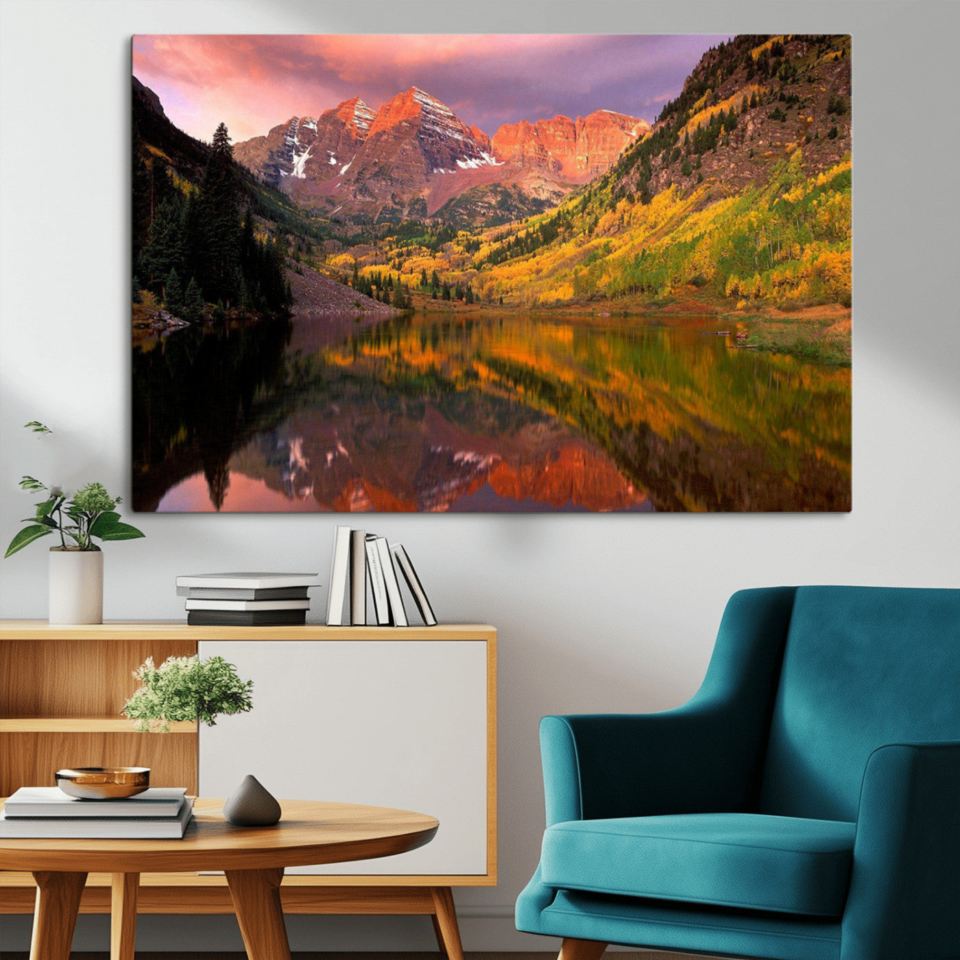 86946-MGV-CV-36X24-Colorado Rockies Mountain Sunset Wall Art | Ready to Hang and Framed | Scenic Nature Landscape