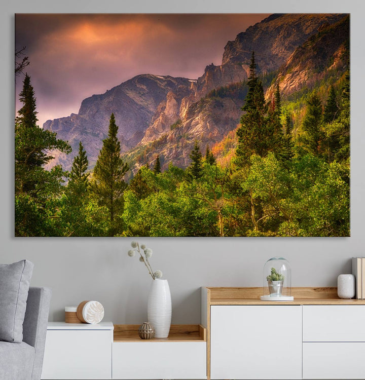 Colorado Rockies Mountains Wall Art Canvas Print | Ready to Hang Framed Mountain Landscape