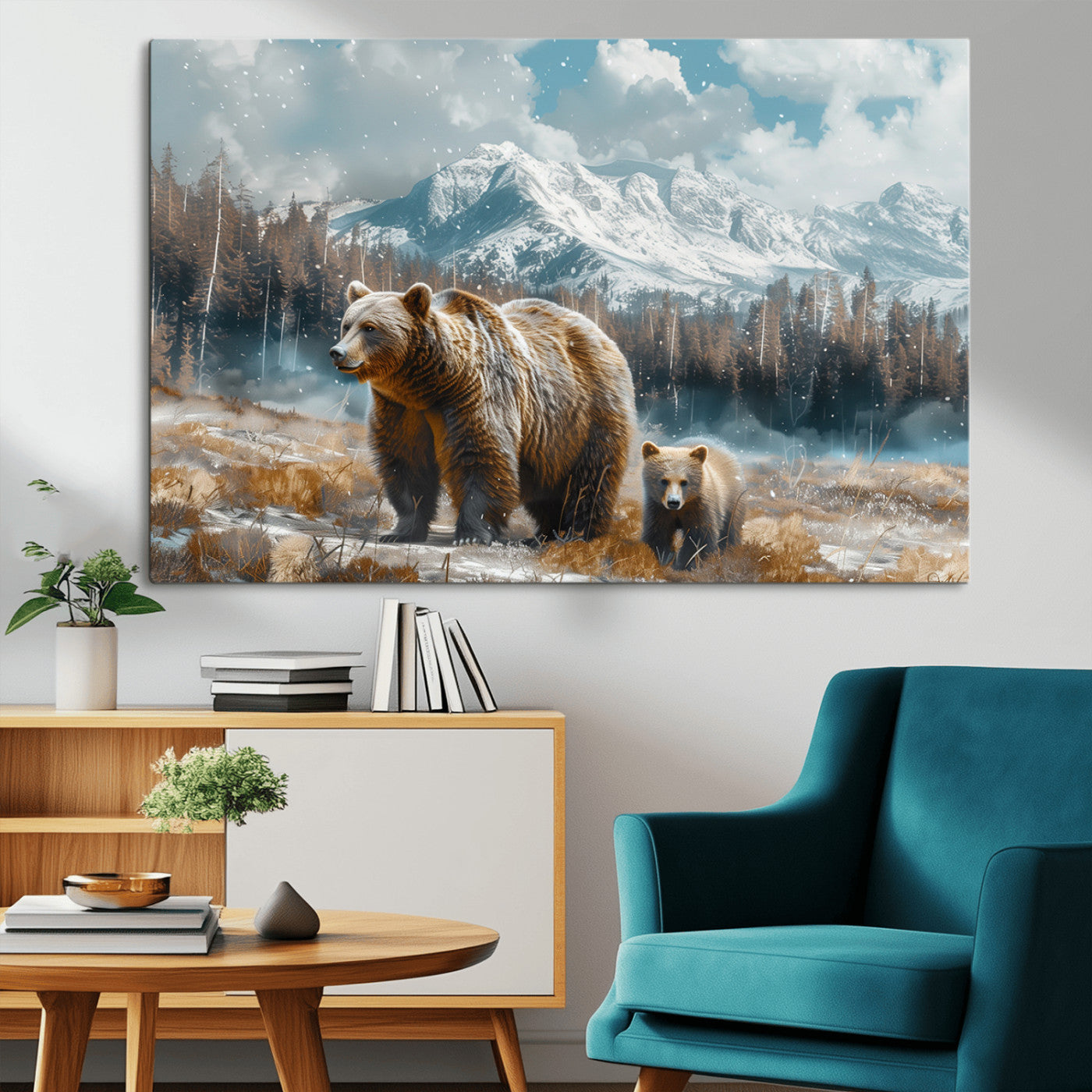 MGV-CV-36X24 - Bear and Baby Bear Wall Art Canvas Print