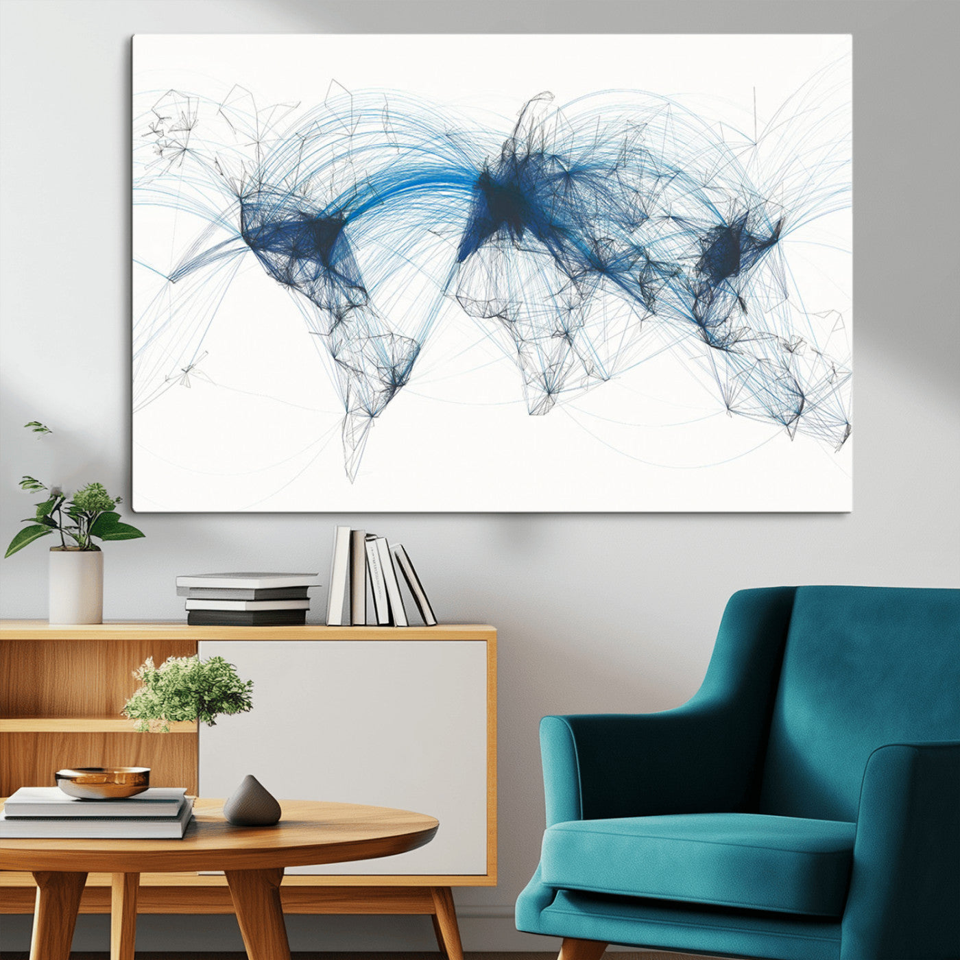MGV-CV-36X24 - Push Pin World Map Canvas Print – Framed Wall Art for Couples to Track Their Travels – Anniversary