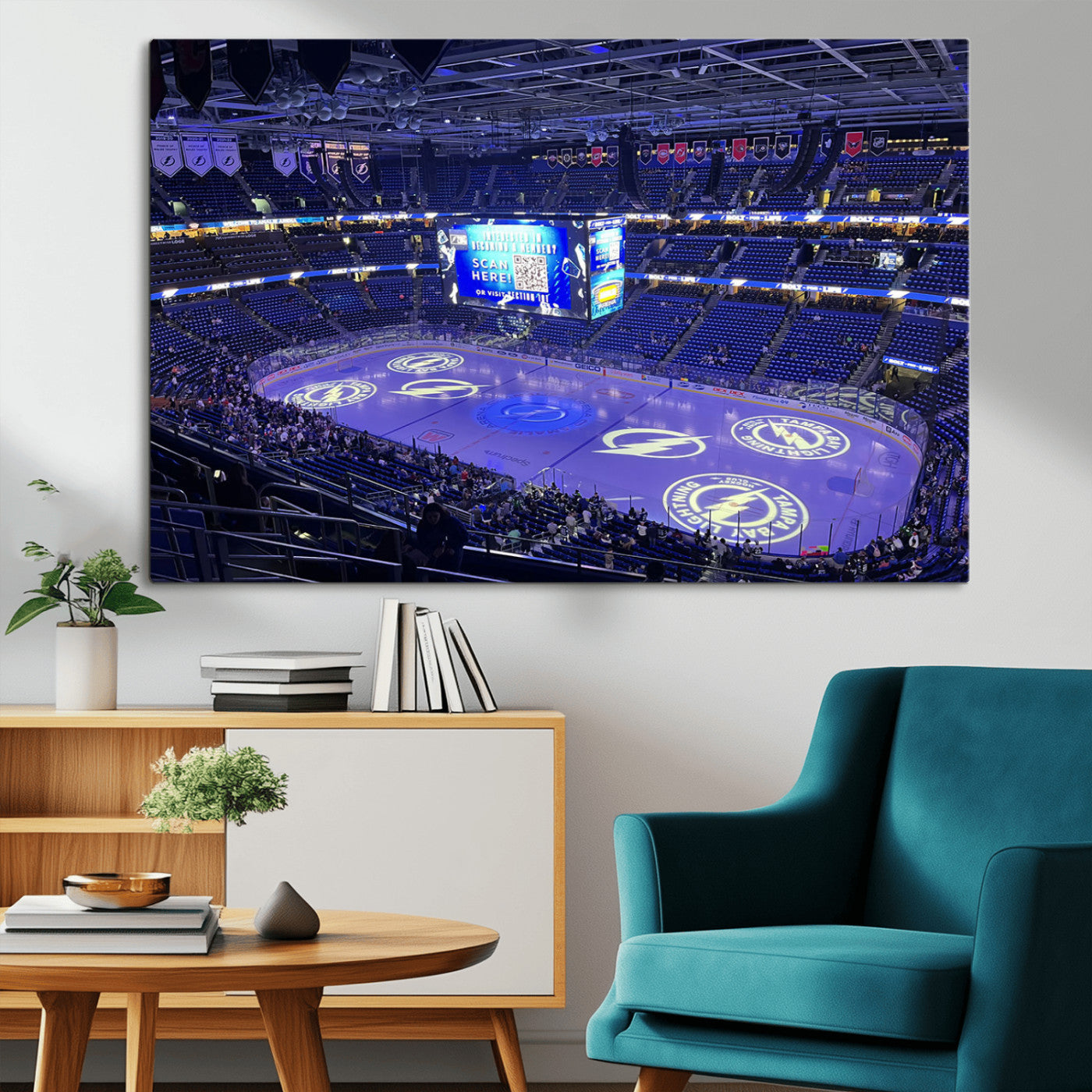 MGV-CV-36X24 - Amalie Arena Florida Wall Art Canvas Print - NHL Hockey Stadium Print Wall Art