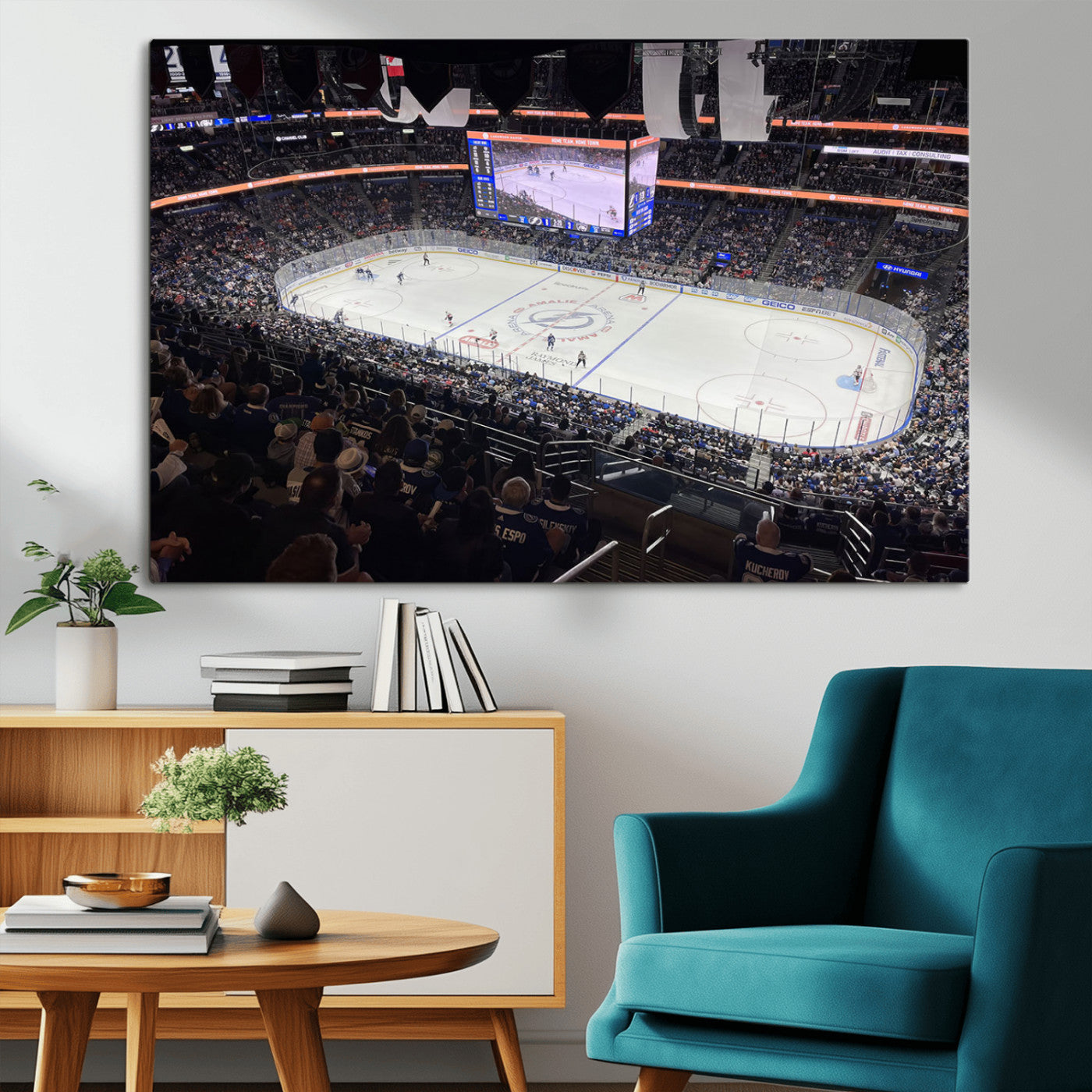 MGV-CV-36X24 - Amalie Arena Florida Wall Art Canvas Print - NHL Hockey Stadium Print