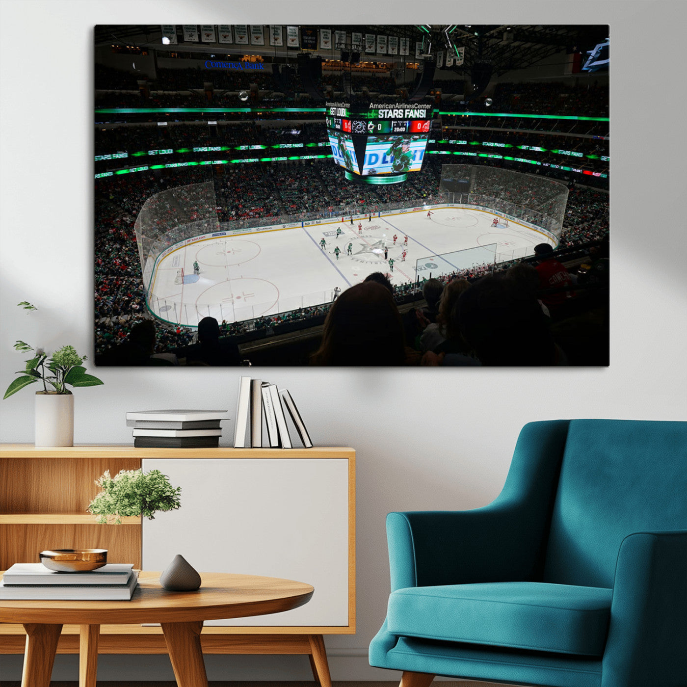 MGV-CV-36X24 - American Airlines Center Dallas Stars Wall Art Canvas Print - Dallas Hockey Arena Stadium Print