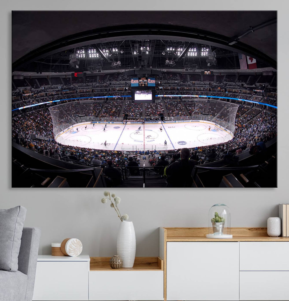 Ball Arena Denver Colorado Avalanche Hockey Team Wall Art Canvas Print - Denver Ice Hockey Stadium Print